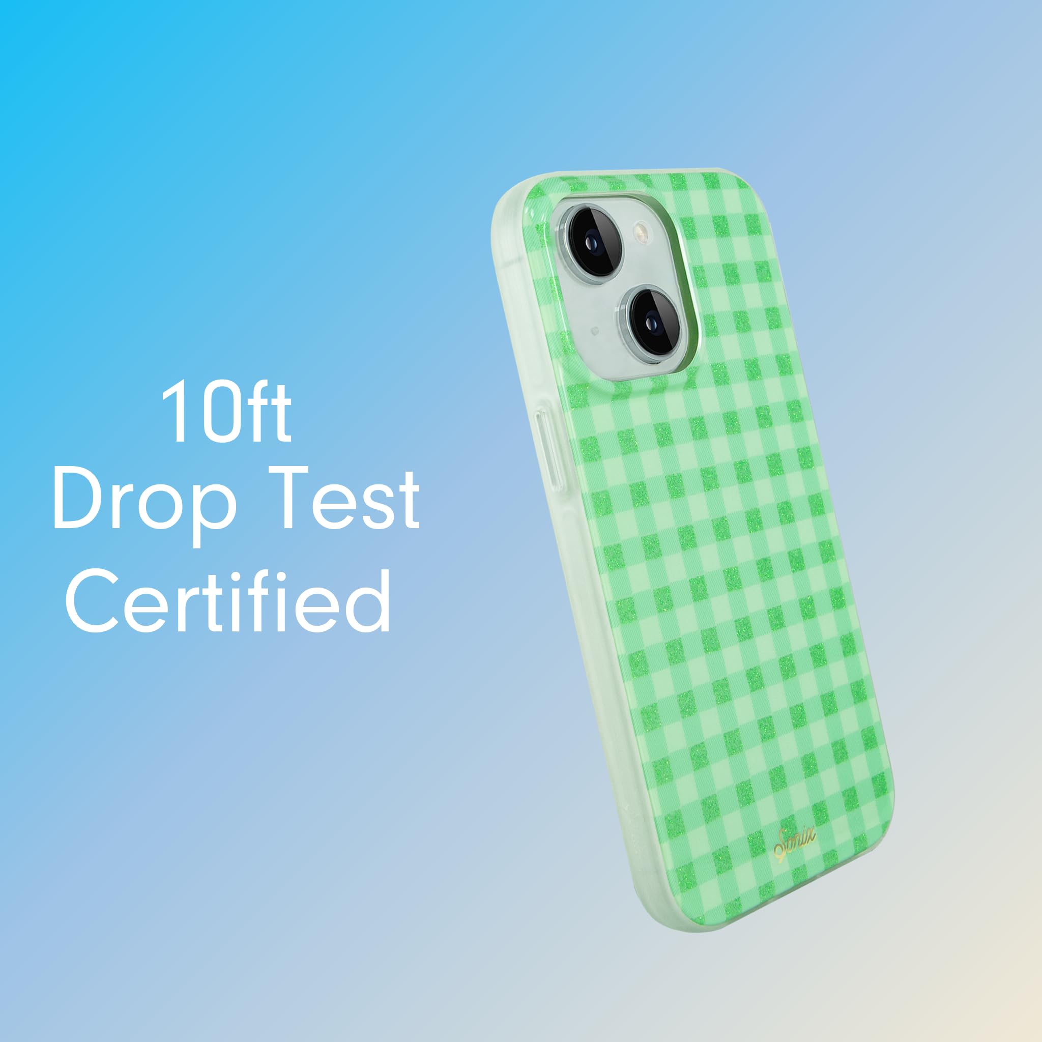 Sonix Case For Iphone 15 Plus, Iphone 14 Plus | Compatible With Magsafe | 10Ft Drop Tested | Minty Gingham