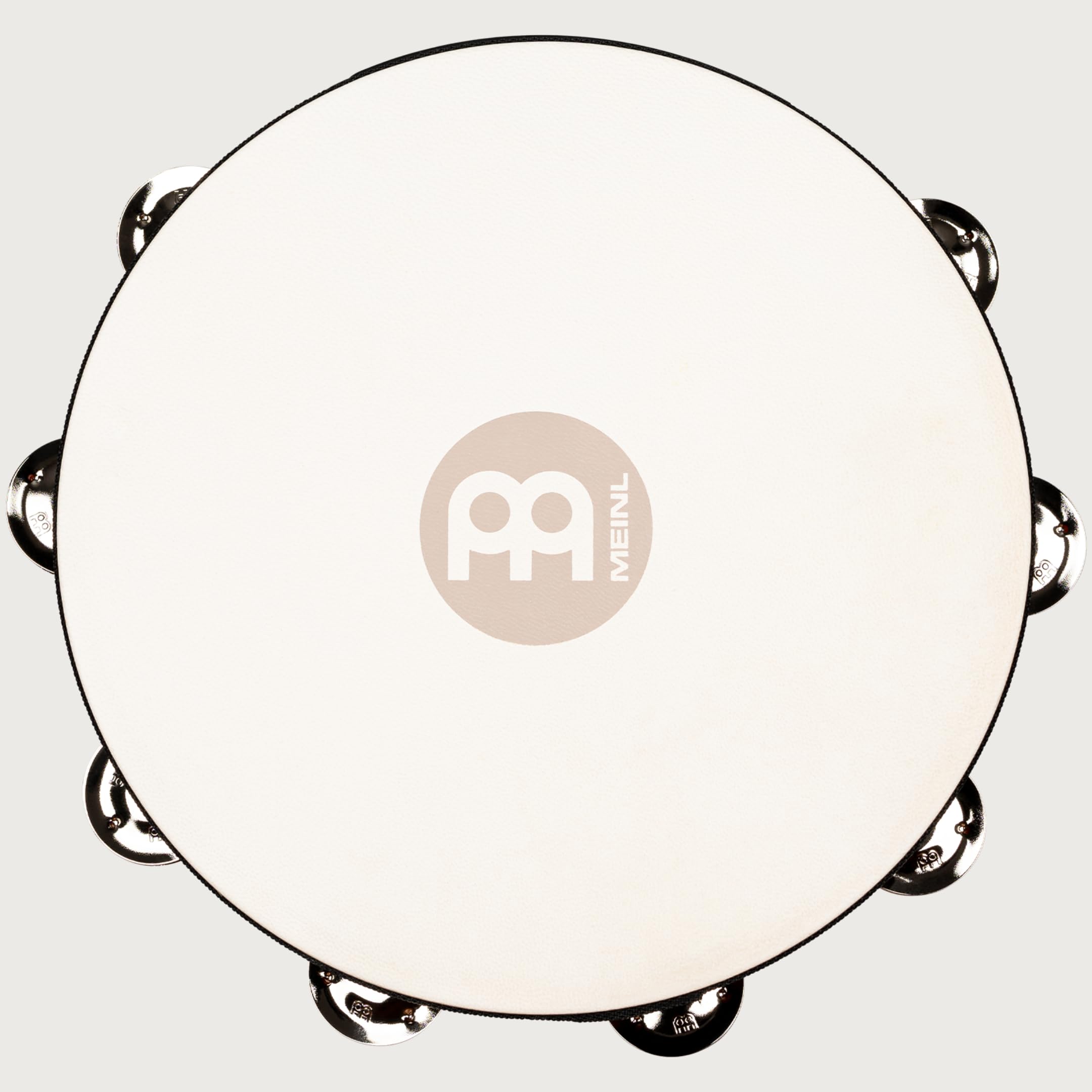 Meinl Percussion Tah1Ab Traditional 10 Inch Wood Tambourine With Goat Skin Head And Steel Jingles, 1 Row