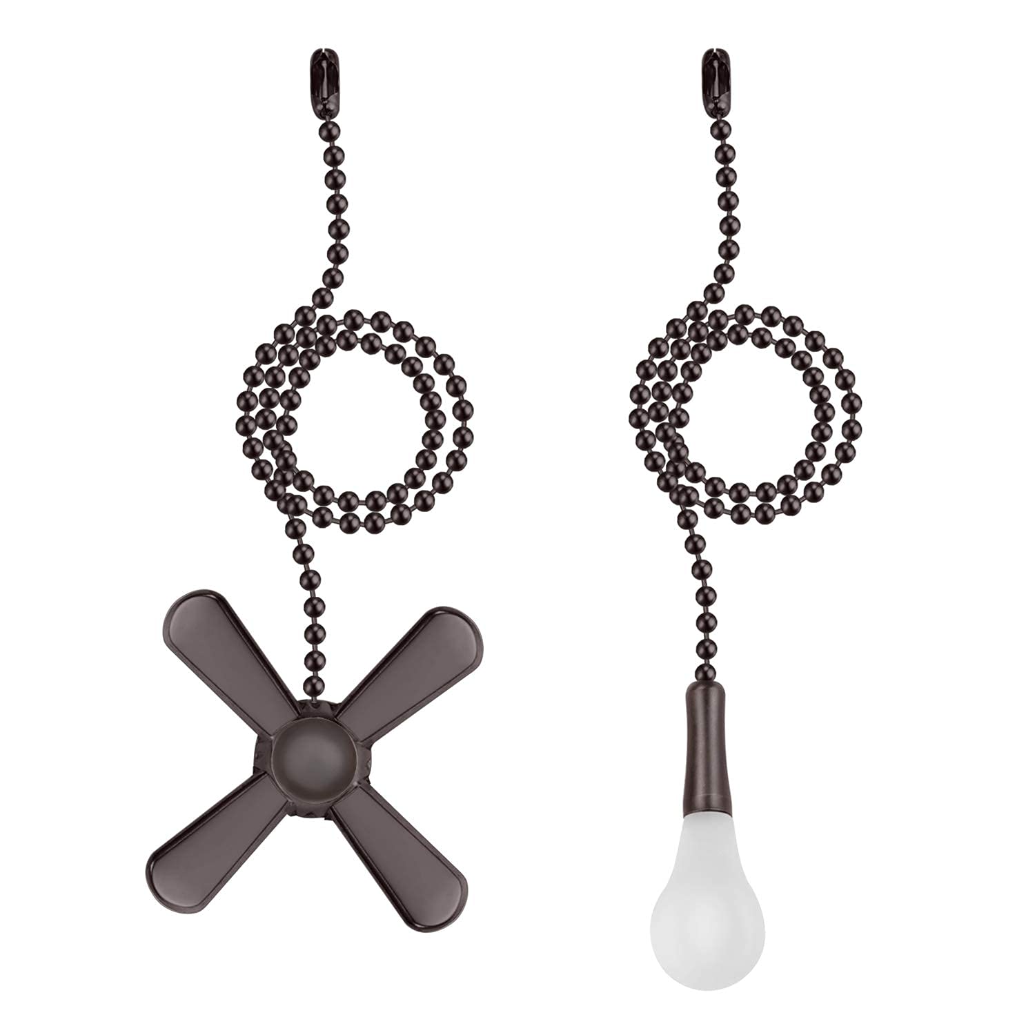 Ceiling Fan Pull Chain, 2 Pieces 3Mm Diameter Beaded Ball Fan Pull Chain, 12 Inches Fan Pulls Set With Connector (Orb)