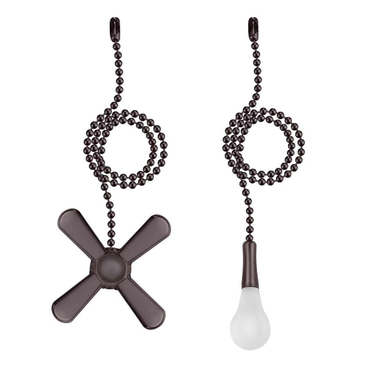 Ceiling Fan Pull Chain, 2 Pieces 3Mm Diameter Beaded Ball Fan Pull Chain, 12 Inches Fan Pulls Set With Connector (Orb)