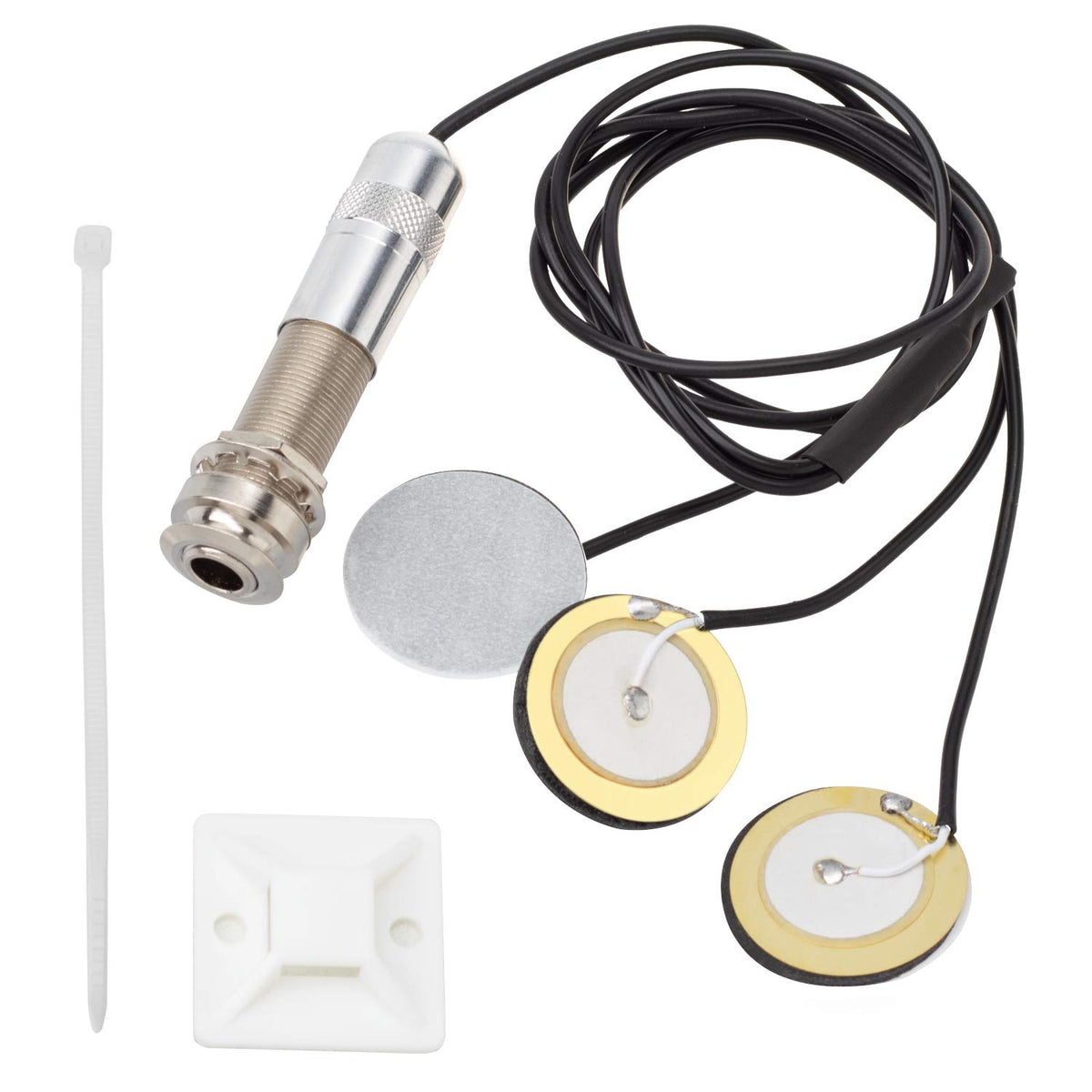 Pagow Pickups Piezo Transducer, 3 In 1 Microphone Contact Self Adhesive Mono Piezo Pickup With Buzzer For Electronic Acoustic Gu