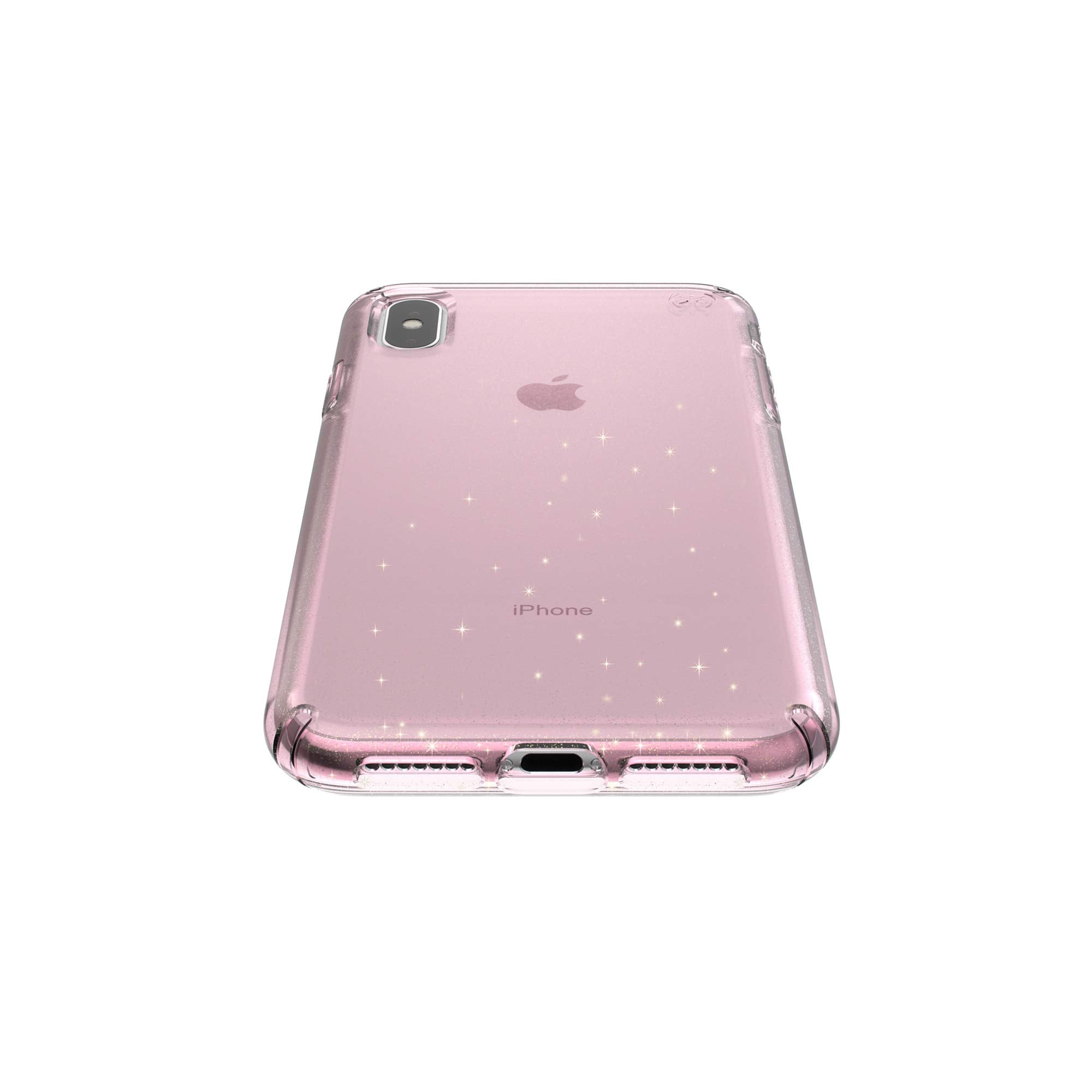 Speck Products Compatible Phone Case For Apple Iphone Xs Max, Presidio Clear + Glitter Case, Bella Pink With Gold Glitter/Bella