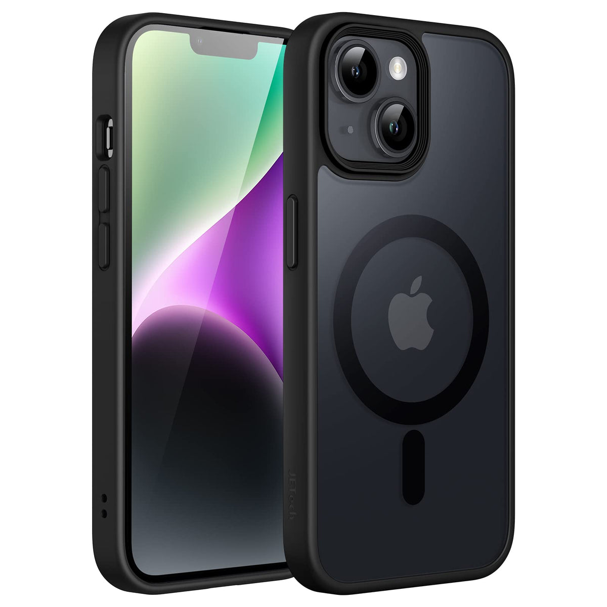 Jetech Magnetic Case For Iphone 14 Plus 6.7 Inch Compatible With Magsafe, Translucent Matte Back Slim Shockproof Phone Cover (Bl