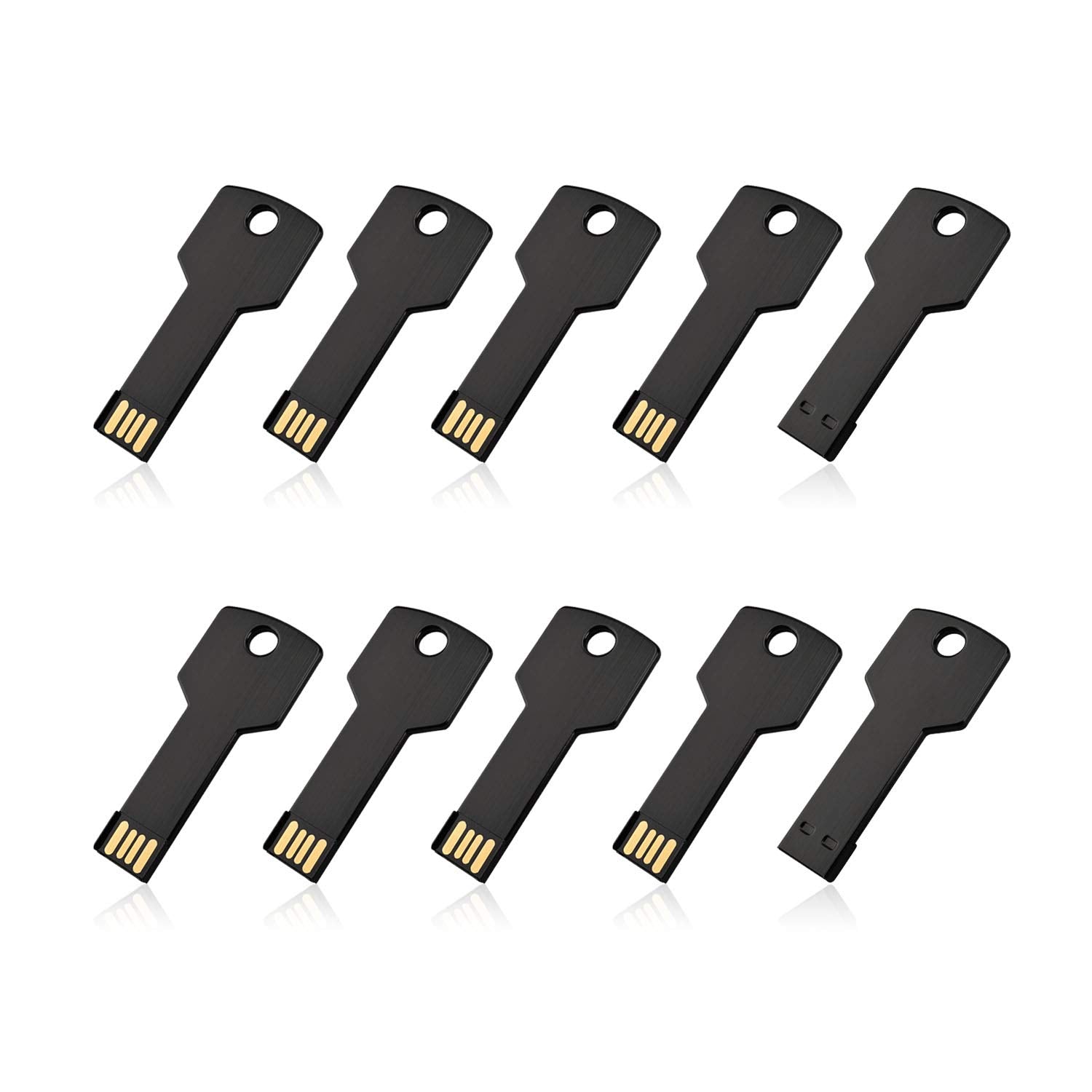 Raoyi 10 Pack 32Gb Usb Flash Drive Usb 2.0 Metal Key Shape Memory Stick Thumb Drive Pen Drive Black