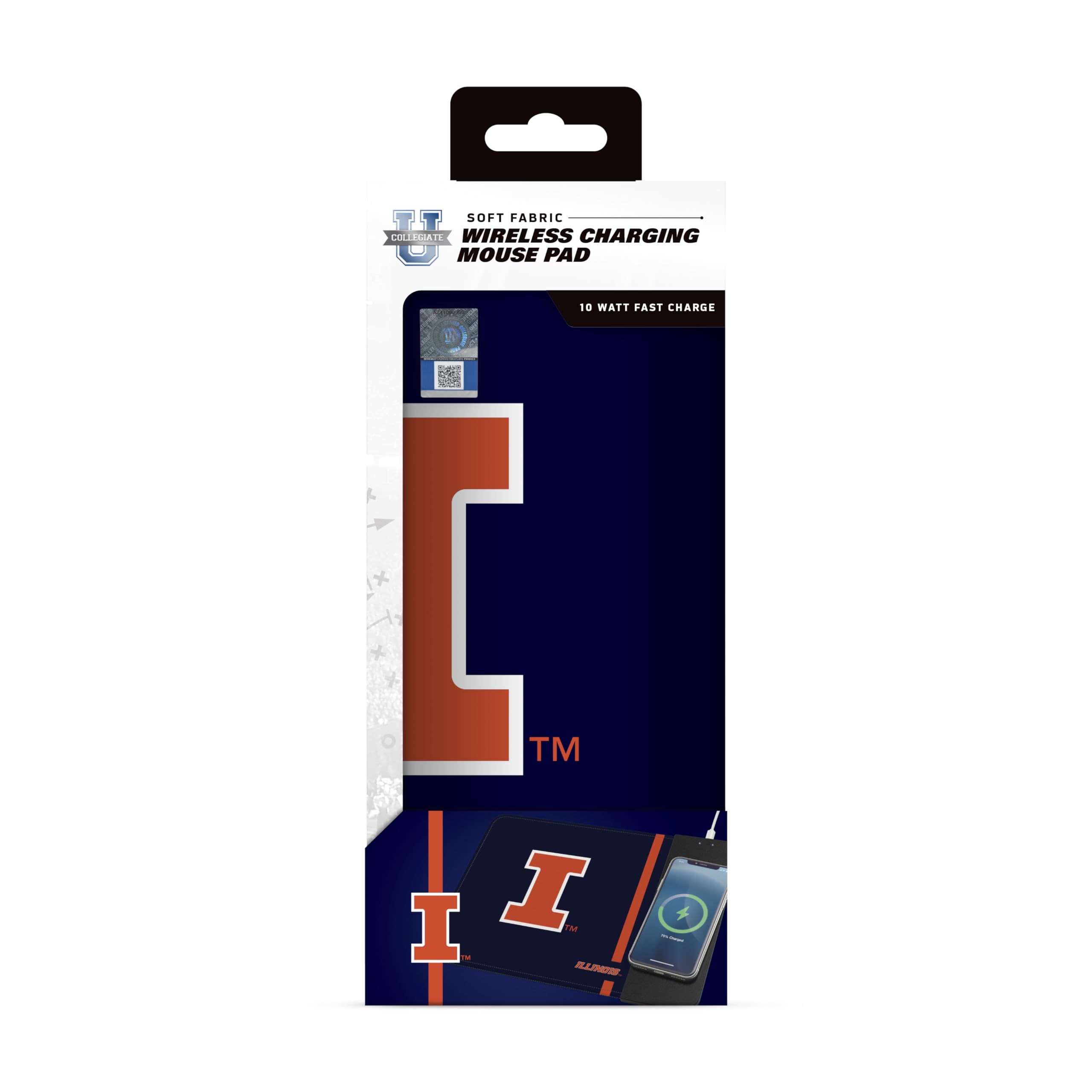 Soar Ncaa Wireless Charging Mouse Pad, Illinois Fighting Illini