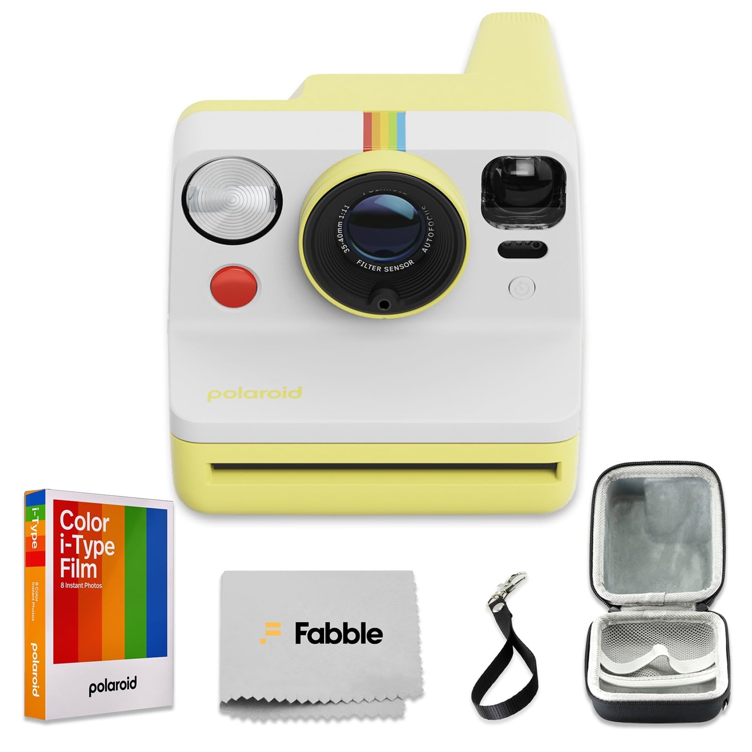 Polaroid Now Generation 3 I-Type Instant Camera (Yellow) Bundle with Color I-Type Film (8 Exposures), Hard Protective Case and W