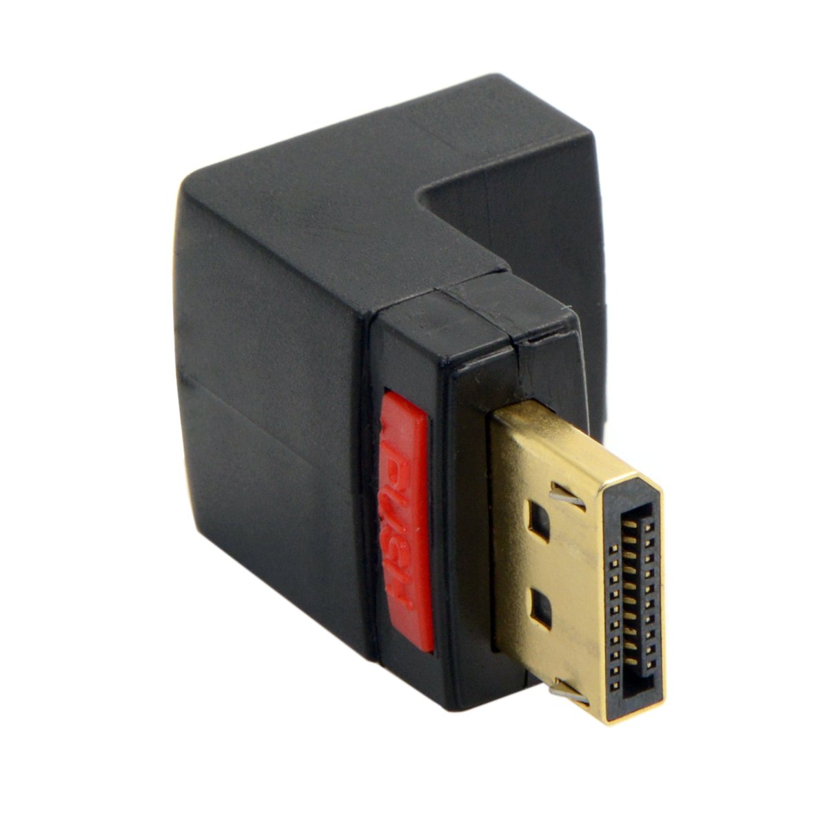Cy Dp Displayport Male 90 Degree Up Angled To Female Extension Adapter Converter Black