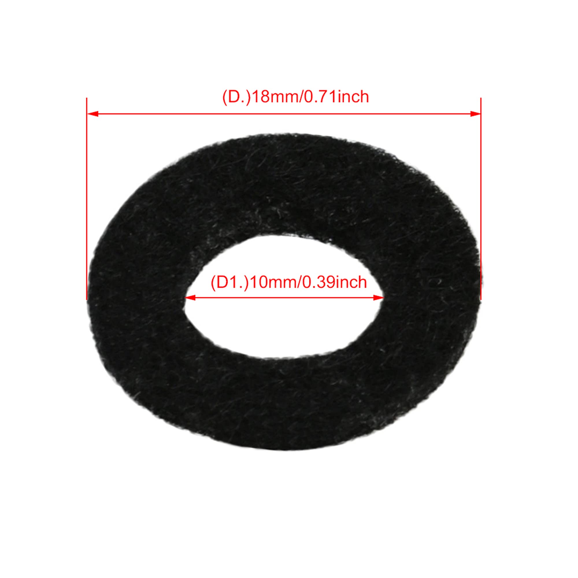 10Pcs Felt Trumpet Valve Felt Trumpet Pad Musical Parts (Black)