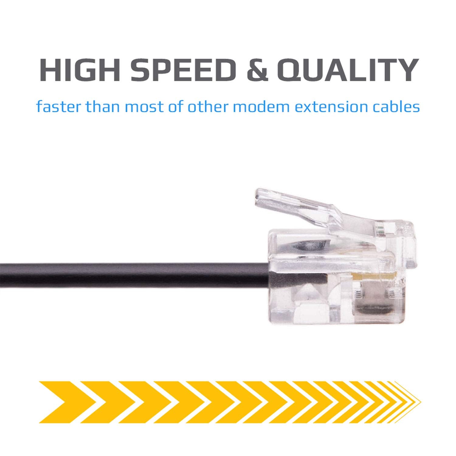 Keple Rj11 Cable Adsl 16.4Ft Extension Lead Phone Cord Telephone Plug High Speed Internet Broadband Male To Male Router And Rj11