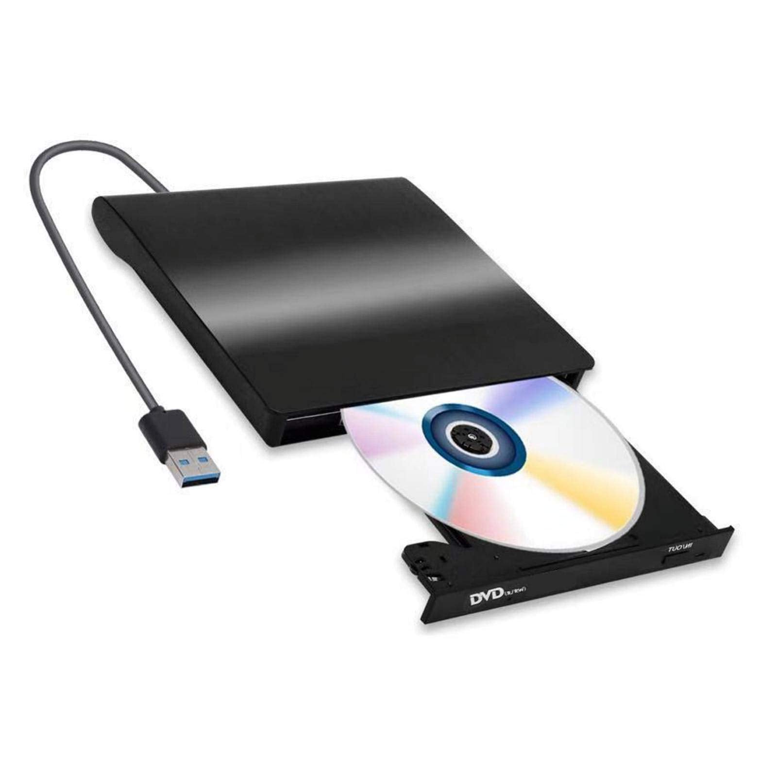 External Cd/Dvd Drive For Laptop, Usb 3.0 Portable Dvd Cd+/ Rw Drive Slim Dvd/Cd Rom Rewriter Burner Writer, High Speed Data Tra