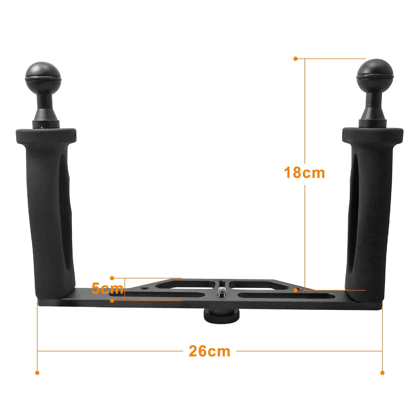 Shoot Aluminium Alloy Handheld Stabilizer Tray Handle Grip For Hero 13/12/11/10/9/8/7 6/5/4/3+/3 And 6 Inch Dome Port And All Led Video Light Camera Camcorder With 1/4 Inch Screw Hole