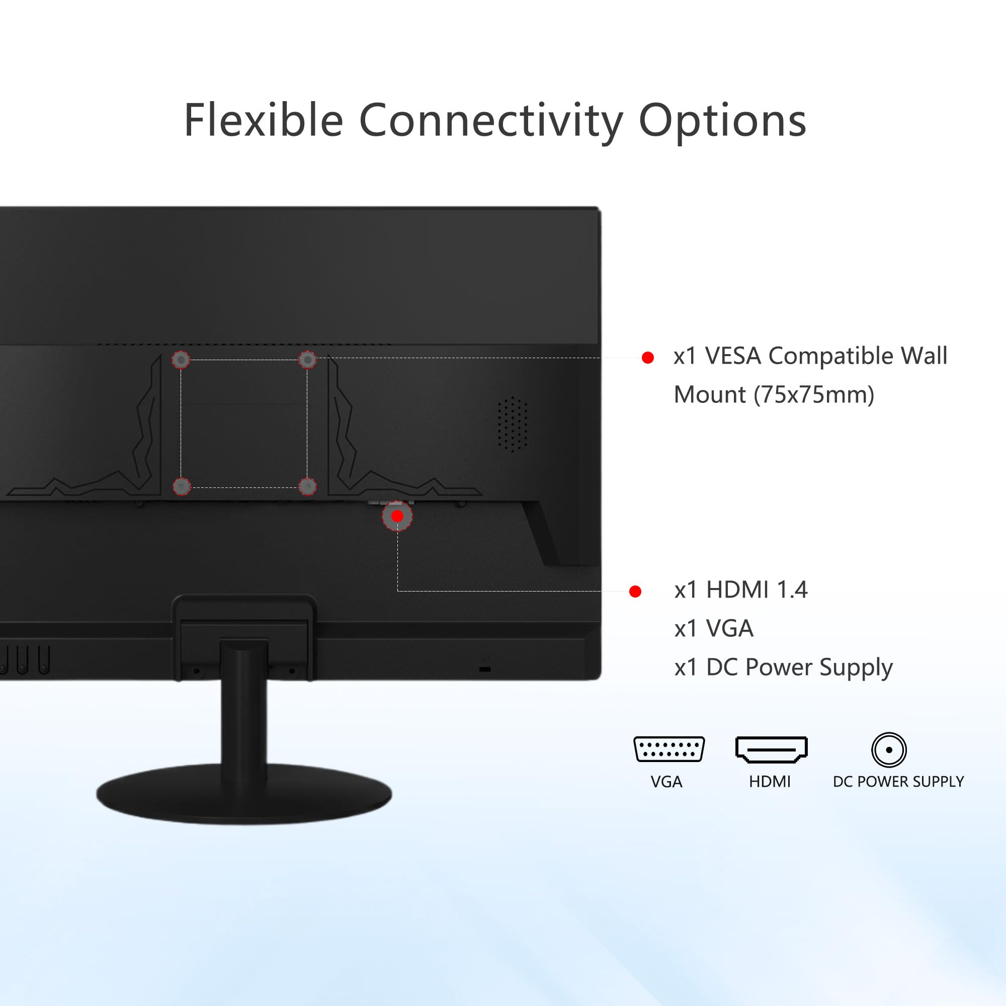 Skitphrati 20'' Pc Monitor 1600X900 75Hz 5Ms Hdmi Monitor Led Monitor Viewing Angle 95 (Horizontal) With Hdmi Vga Input, 76% Srg