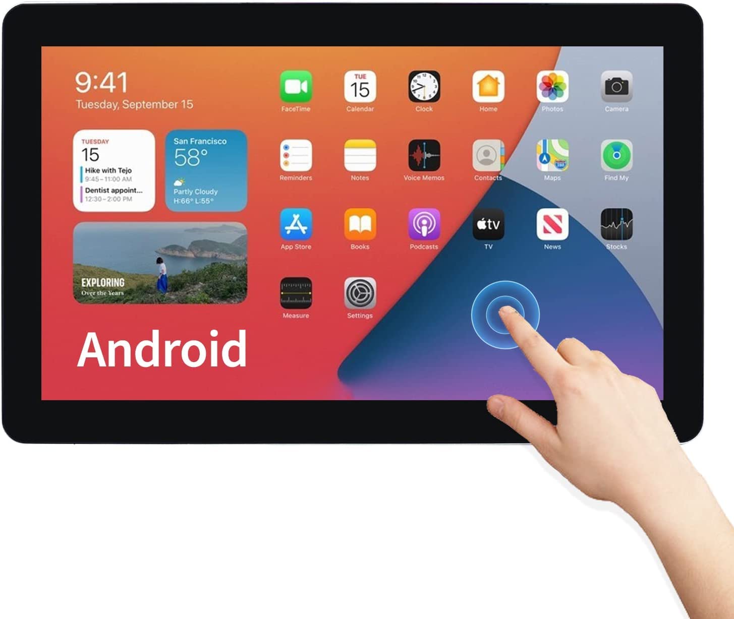TouchWo 17.3 inch Android 12 Touchscreen Monitor Tablet, 16:9 FHD 1080P, WiFi & BT, Built-in Speakers, RK3588 4GB RAM & 64GB ROM