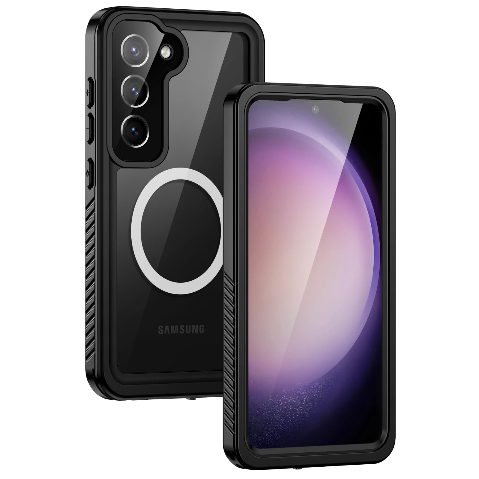 Lanhiem Magnetic for Samsung Galaxy S23+ Plus Phone Case, IP68 Waterproof Dustproof Case with Built-in Screen Protector, Rugged 