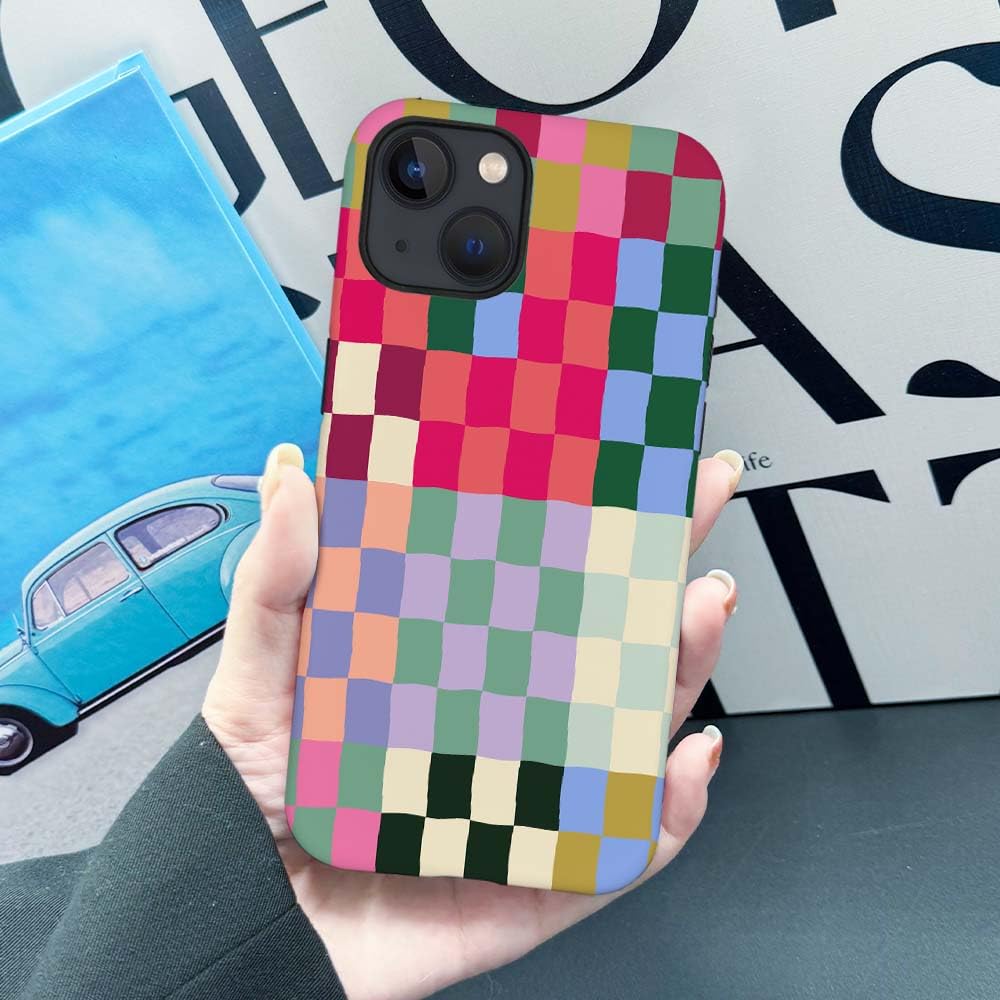 Seized Case Compatible With For Iphone 13,Colorful Checkerboard Phone Case For Girl Women Boy Men,Durable Protection Case For Ip