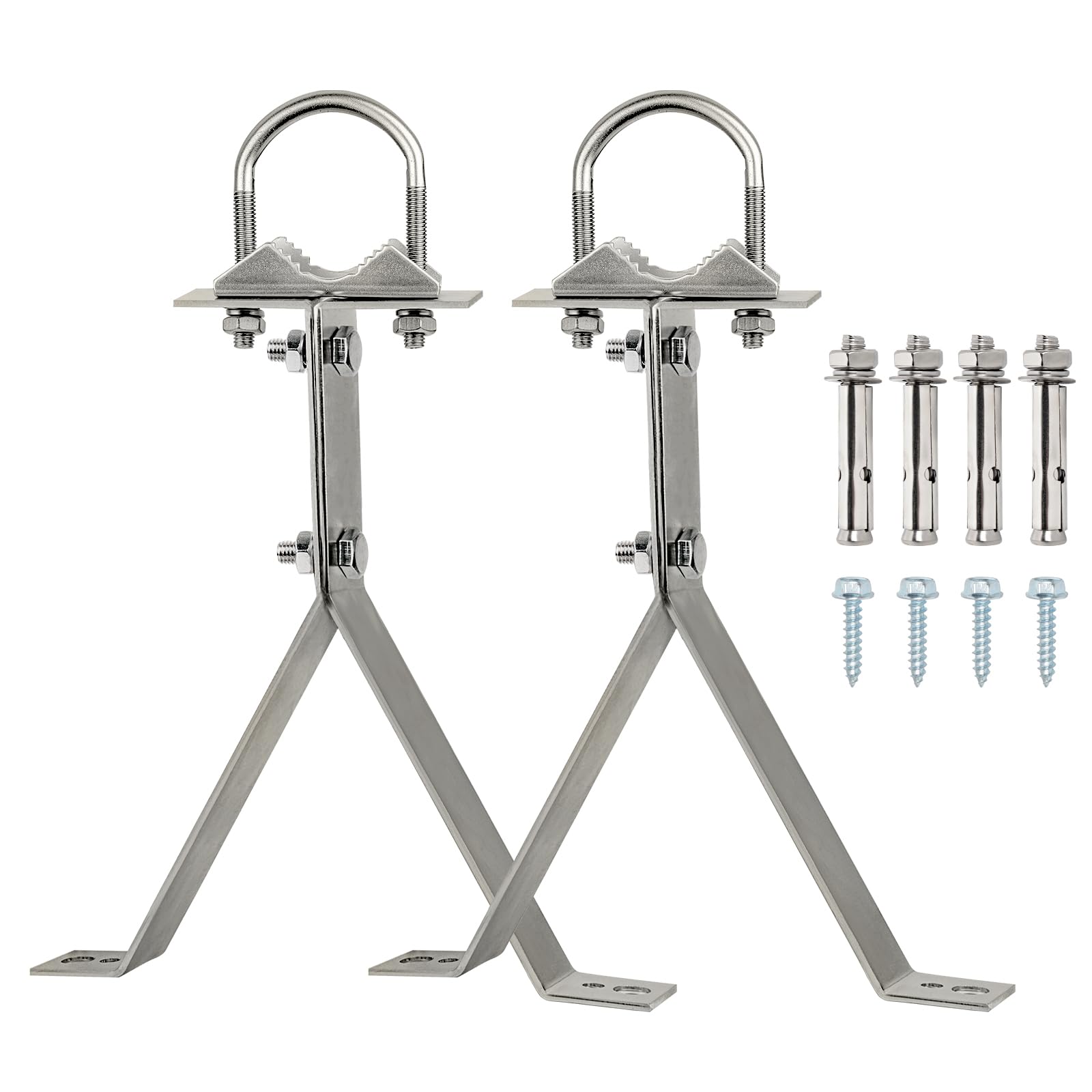 Xrds Rf Antenna Wall Mount 10 Inch Heavy Duty Stand Off Wall Mast Mount Windproof Antenna Mounting Bracket For Tv Antenna Mast (2 Leg + 2 Leg)