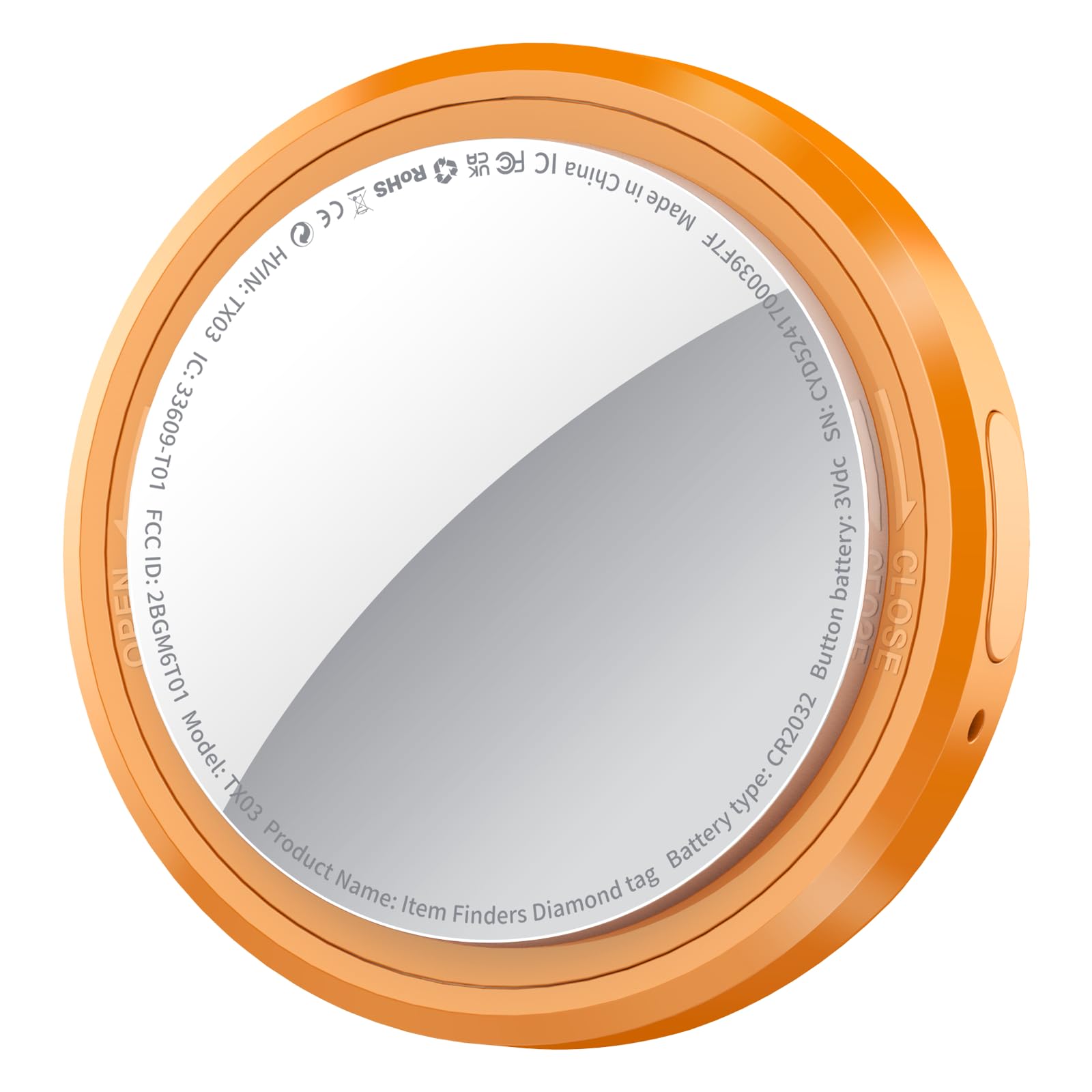 QCOQ Air Tracker Tag-1 Pack Orange - Bluetooth Tracker Work with Apple Find My (iOS 14.6 Above Only), Replaceable Battery, with 