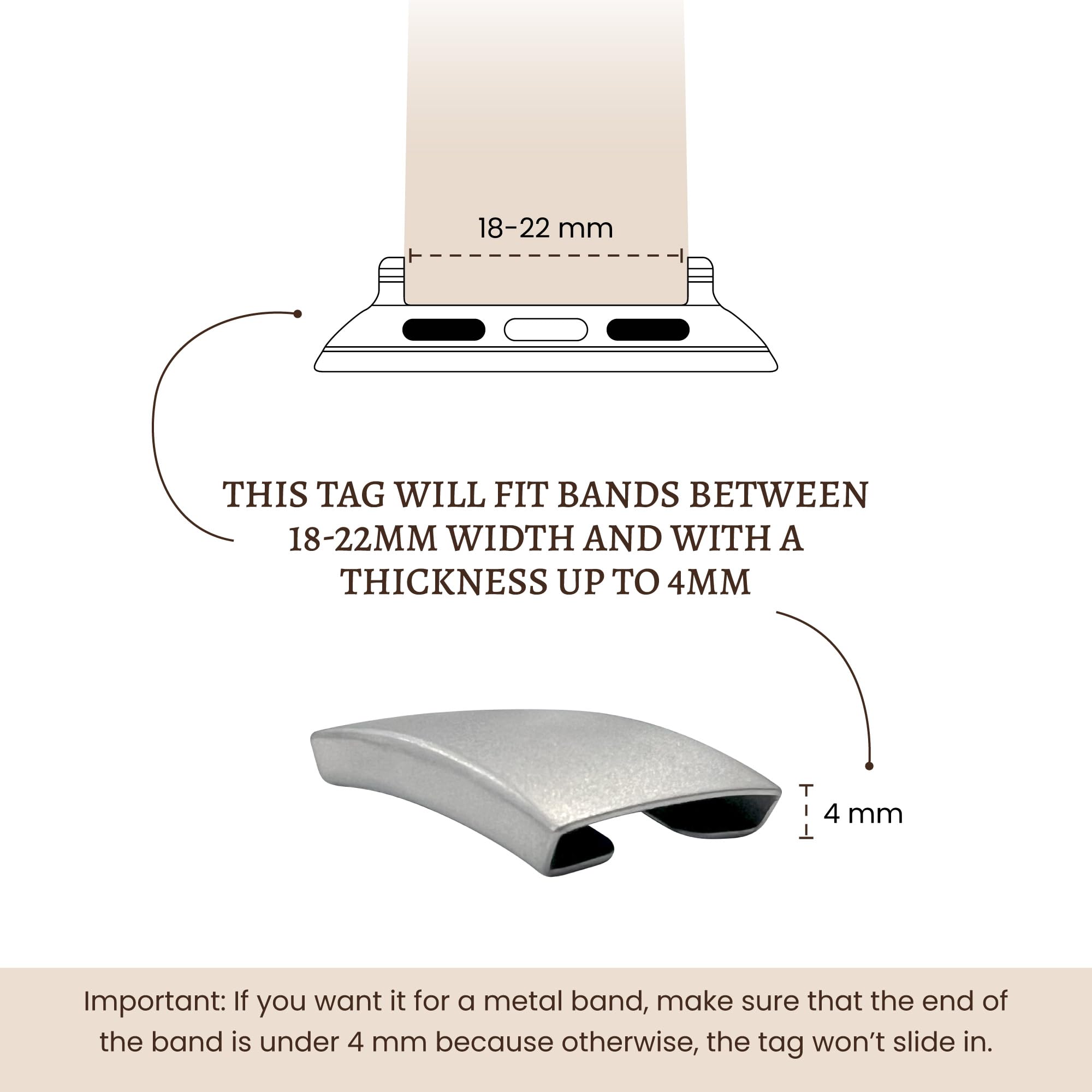 Qr Code Alert Id Tag For Watch Band, Custom Smart Scannable Apple Watch Safety Plate, Personalized Sos Fitness Runners Id Tag Fo