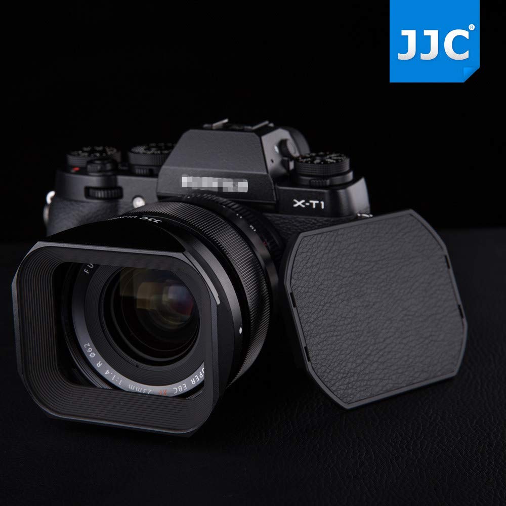 Square Metal Lens Hood W/Hood Cap Replace Fuji Lh Xf23 For Fujifilm Fujinon Xf 23Mm F1.4 R & Xf 56Mm F1.2 R (Apd) Lens On Camera