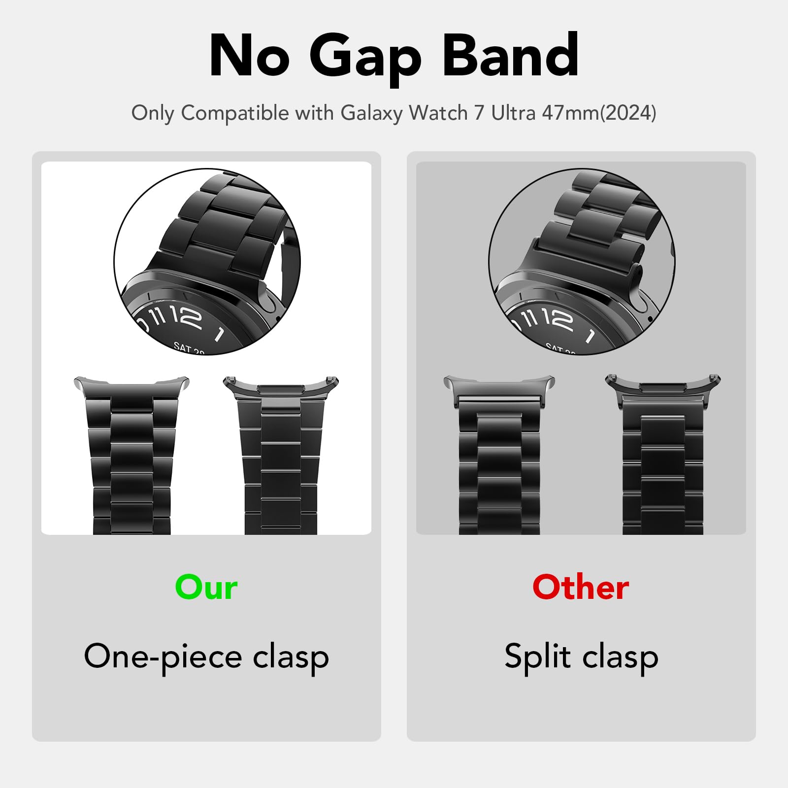 Band Compatible With Samsung Galaxy Watch Ultra 47Mm(2024),Metal Stainless Steel Bands Strap Men Women,Not For Galaxy Watch 7 6