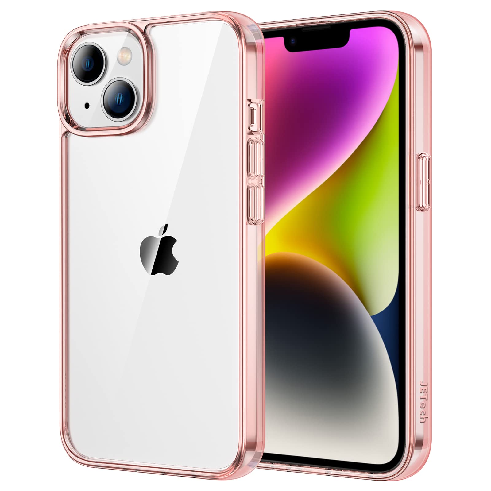 JETech Case for iPhone 14 6.1-Inch, Non-Yellowing Shockproof Phone Bumper Cover, Anti-Scratch Clear Back (Rose Gold)