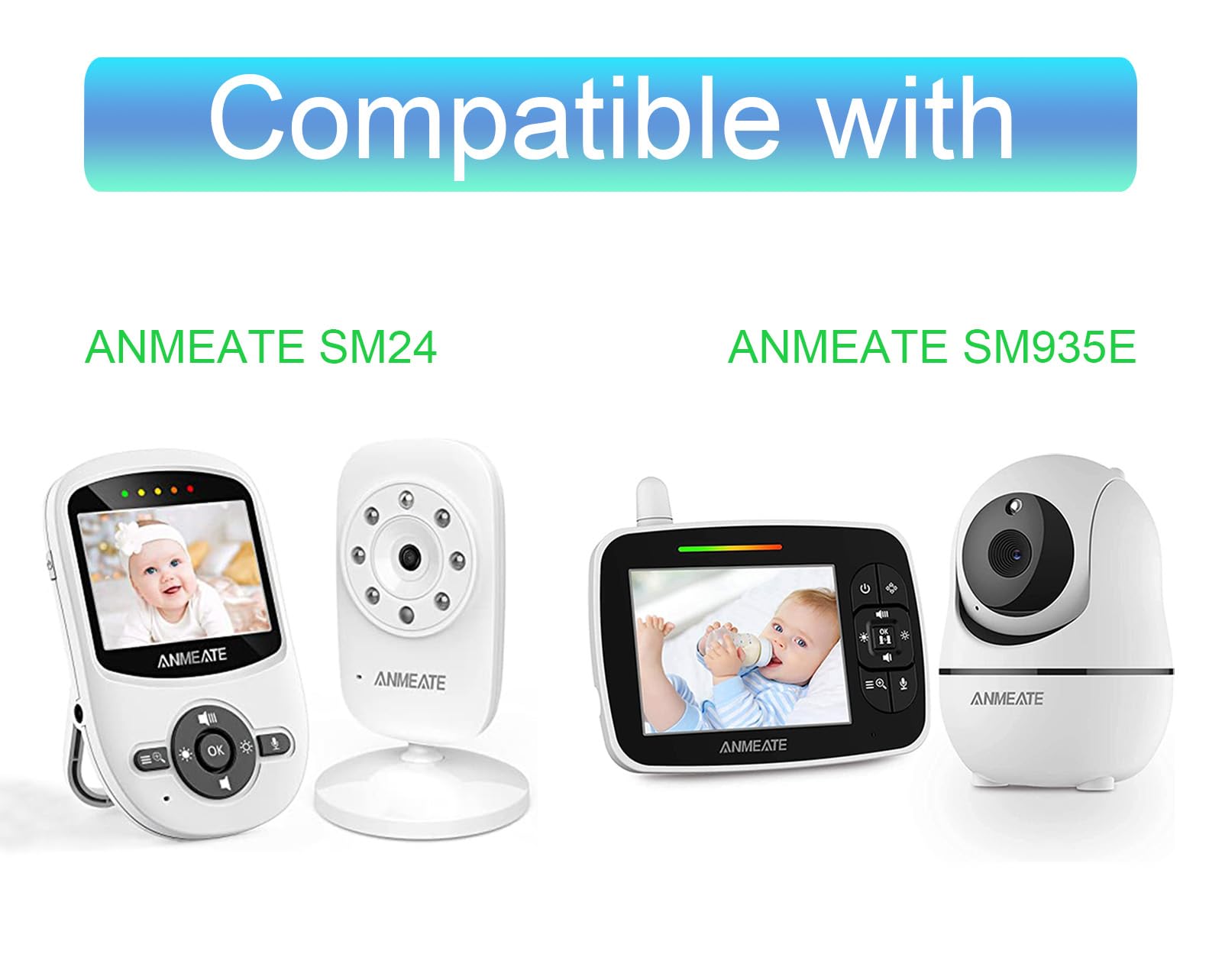 Lefxmophy Sm24Rx Power Cord, Aw007Wr 0500070Uv Ac Adapter Replacement For Anmeate Sm935E / Sm24Rx / Sm24Tx Sm24 Baby Monitor Camera Charger (White)