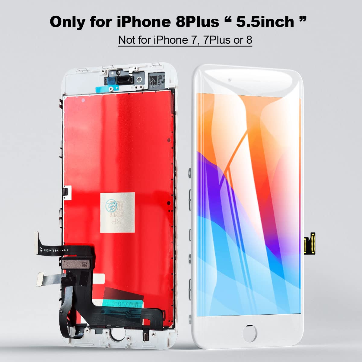 Efaithfix For Iphone 8 Plus Lcd Screen Replacement White 5.5 Inch Frame Assembly Lcd Display 3D Touch Screen Digitizer With Repa