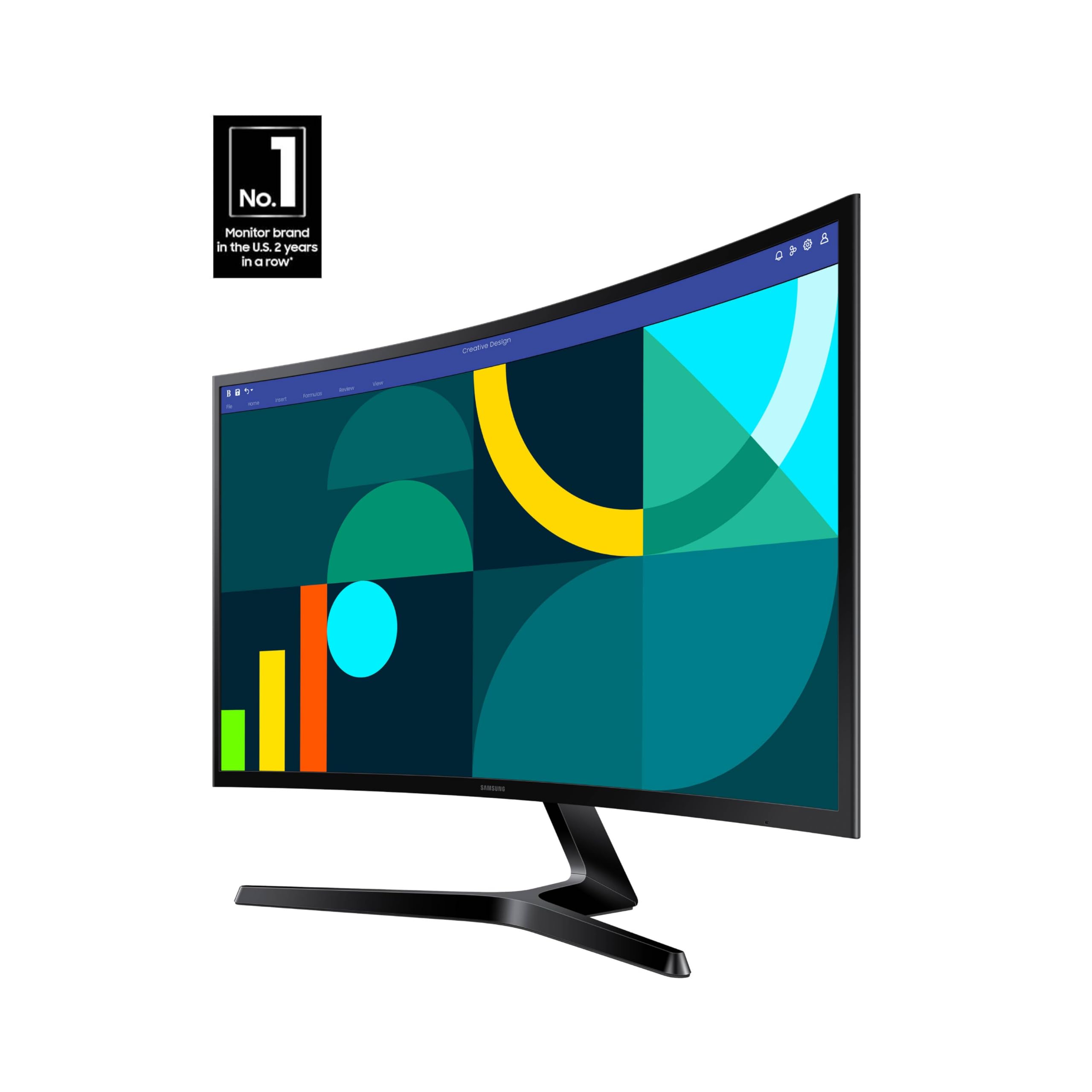 Samsung 27 Essential S3 (S36Gd) Series Fhd 1800R Curved Computer Monitor, 100Hz, Game Mode, Advanced Eye Comfort, Hdmi And D-Sub