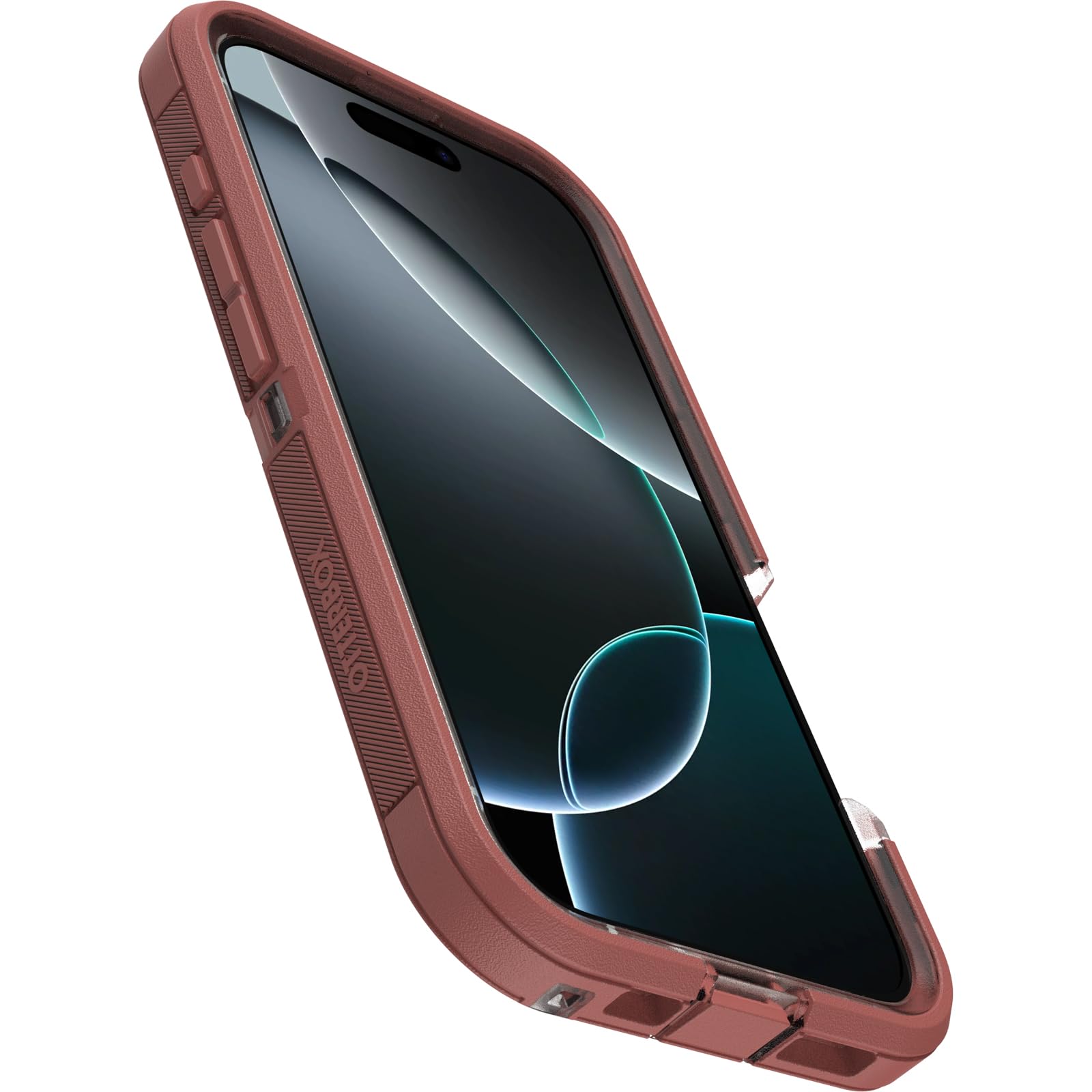 Otterbox Iphone 16 Pro Defender Series Xt Clear Case   Brick Red Clear