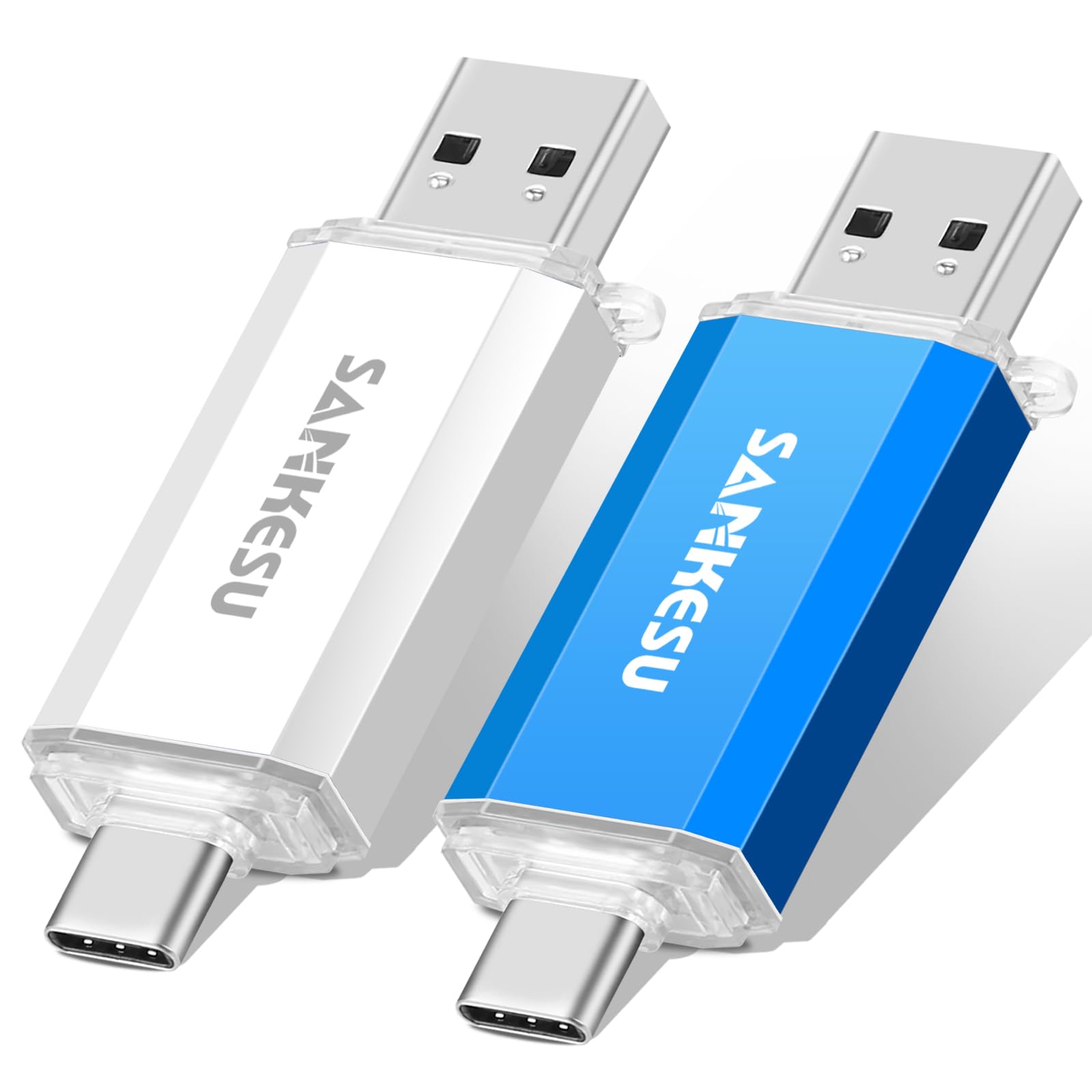 Sankesu Usb C 3.1 Flash Drive 2 Pack 64Gb, Thumb Drive With Type A & Type C Otg Dual Flash Drive, 2 In 1 Memory Stick External D