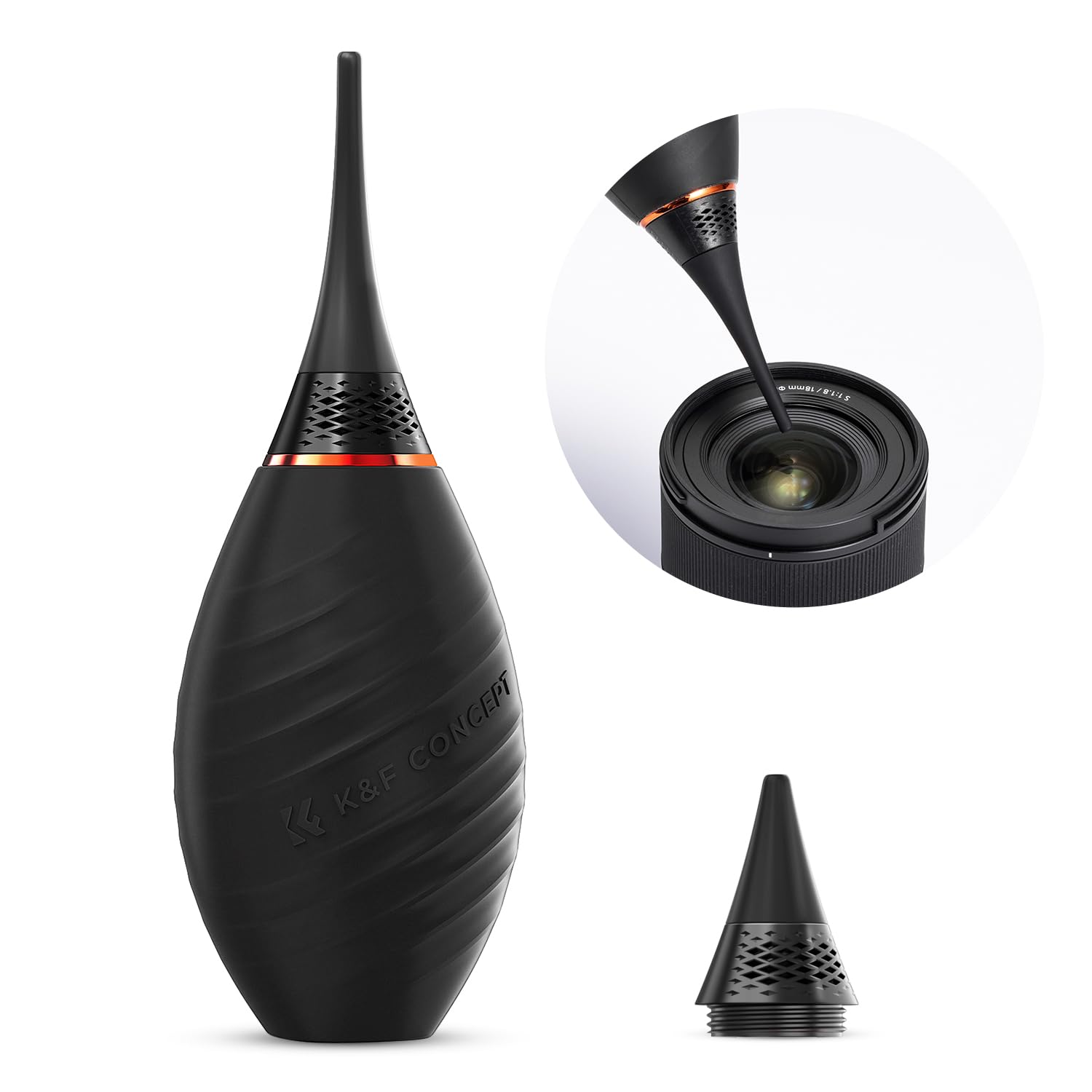 K&F Concept Air Blower, With Long Nozzle/Short Nozzle Switch Design, Single Air Intake Camera Lens Blower, For Digital Slr Lens