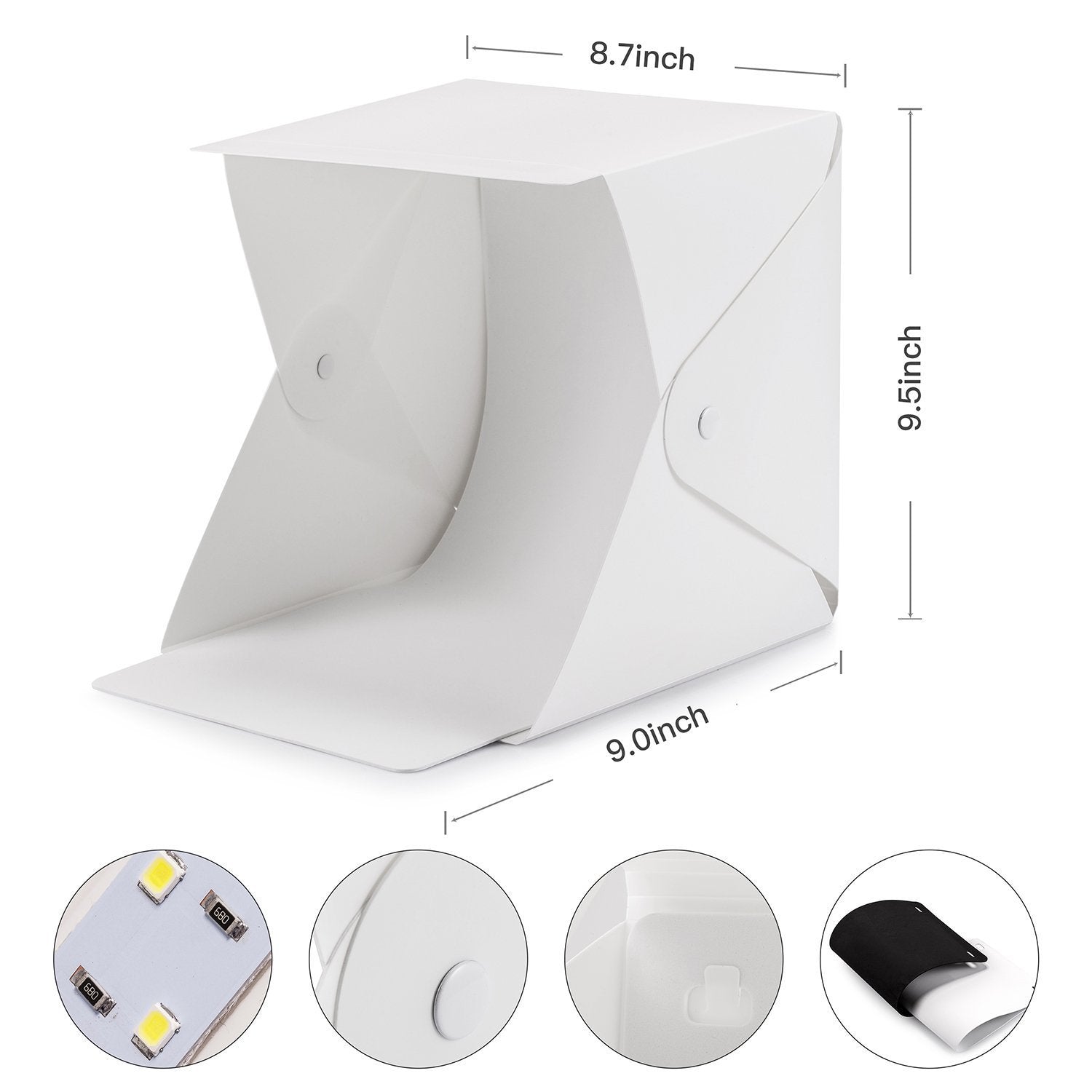 Depthlan Folding Photo Studio Kit Box With Led Light For Photographing Shooting Tent For Small Size Itens