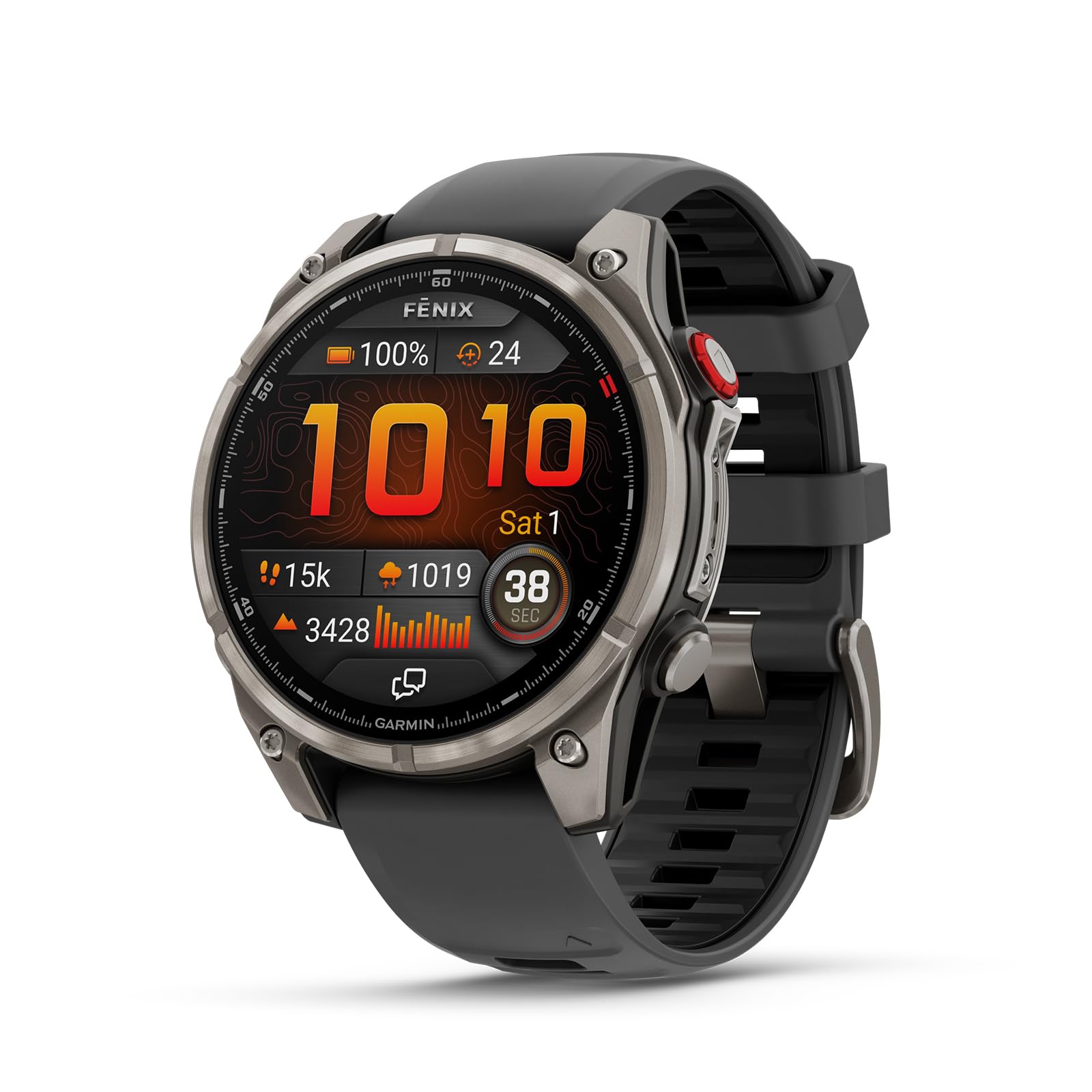 Garmin fenix 8 Pro, 47mm, AMOLED Display, Premium Connected Multisport GPS Smartwatch, inReach Technology, Sapphire, Titanium wi