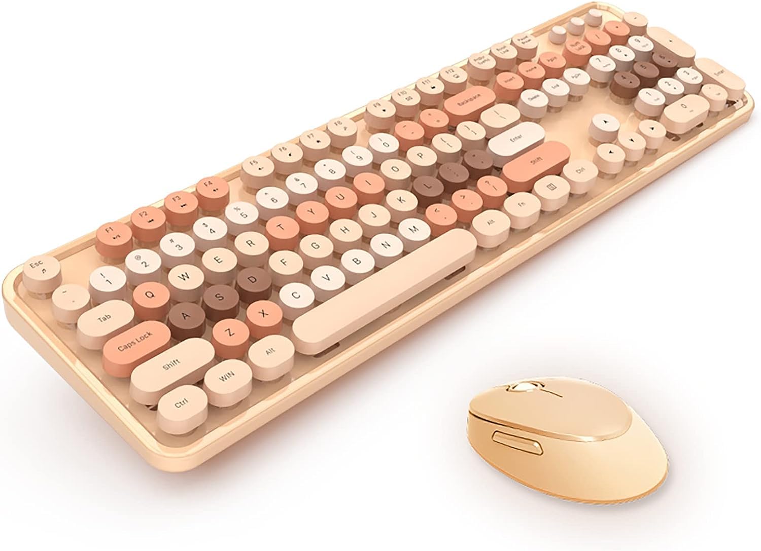 Mofii Wireless Keyboard And Mouse Combo,2.4G Usb Multi Color Cute Full Size Keyboard And Optical Mice Set For Computer Desktop P