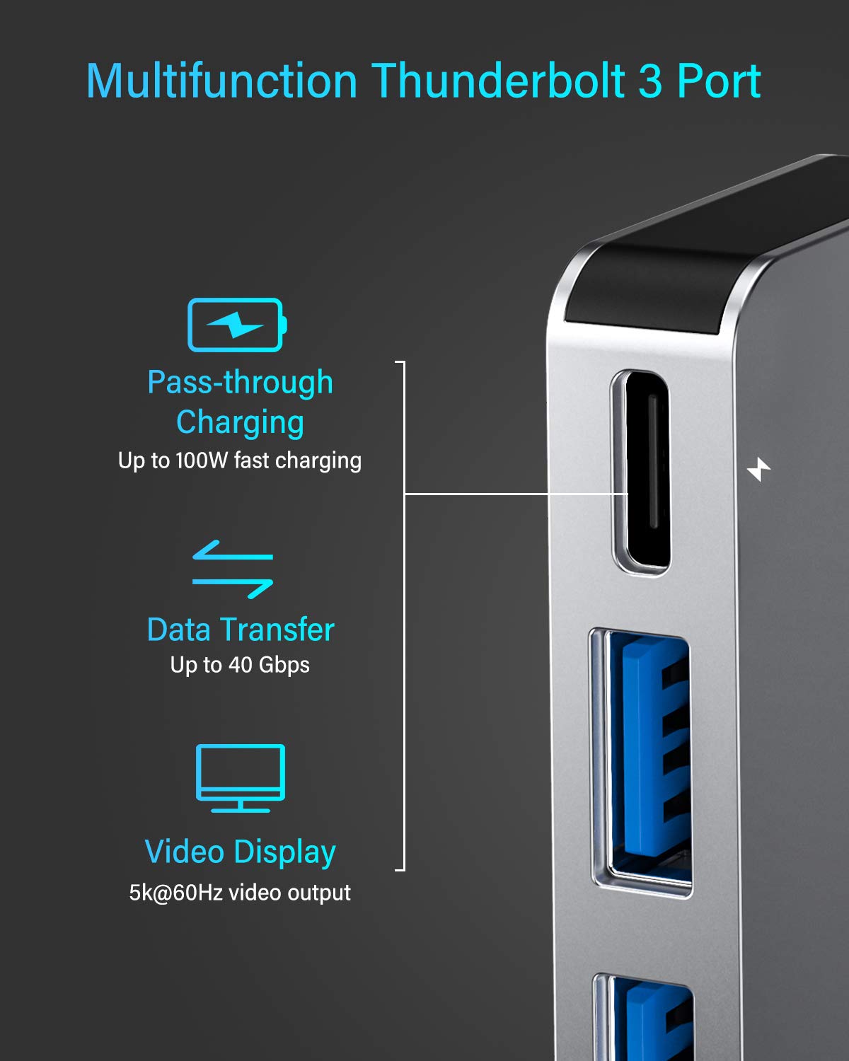 Raycue Usb C Adapter For Macbook Pro/Macbook Air M1 M2 M3 2023 2022 2021 13 15 16,6 In 1 Usb-C Hub Macbook Pro Accessories With