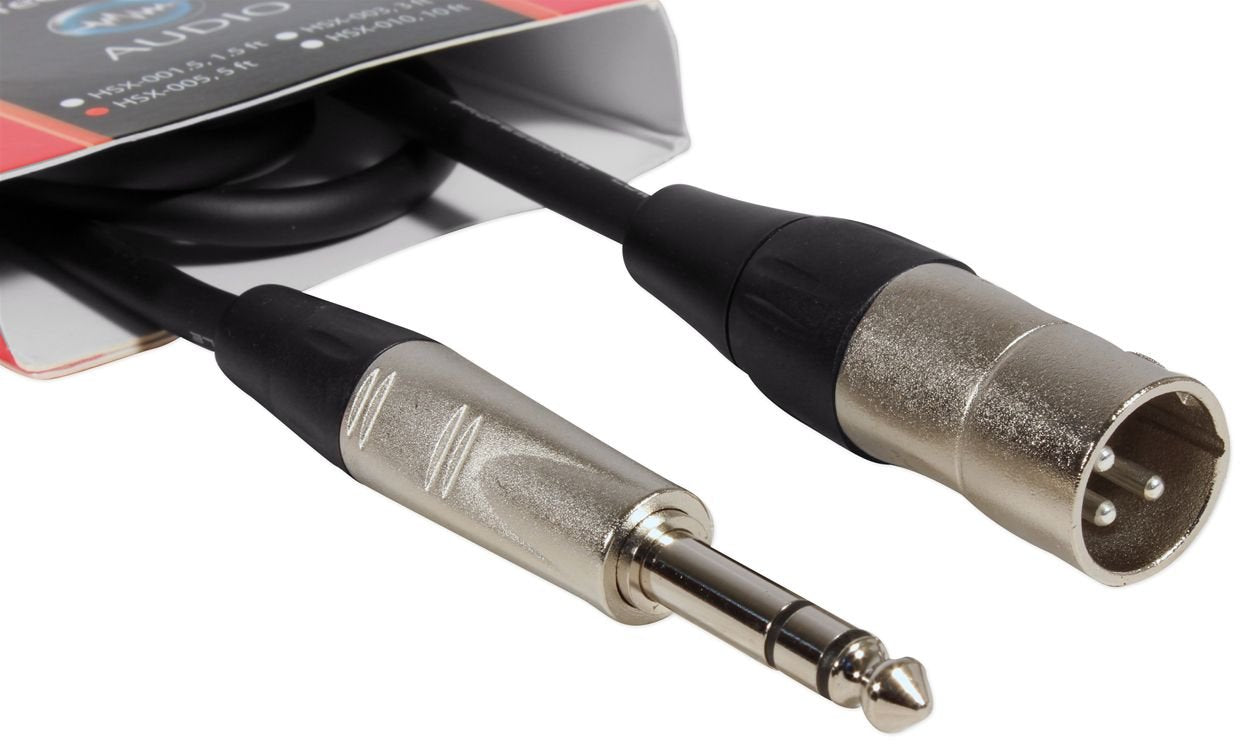 Hosa Hsx 005 Rean 1/4'' Trs To Xlr3M Pro Balanced Interconnect Cable, 5 Feet