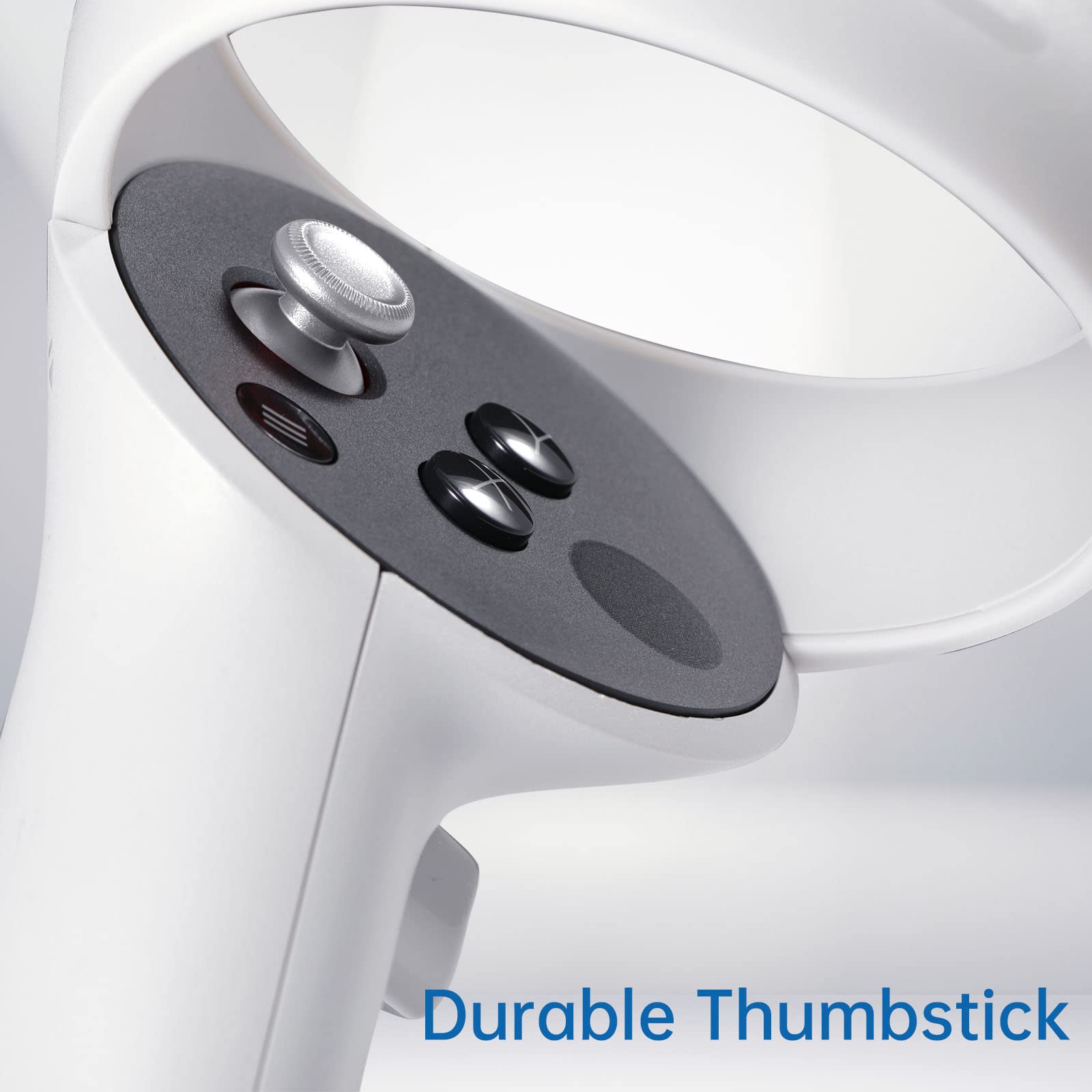 Vrbrother 2Pcs Replacement Rocker Metal Analog Joystick Thumbstick Mushroom Caps Repair For Meta Oculus Quest 2 (Silver)