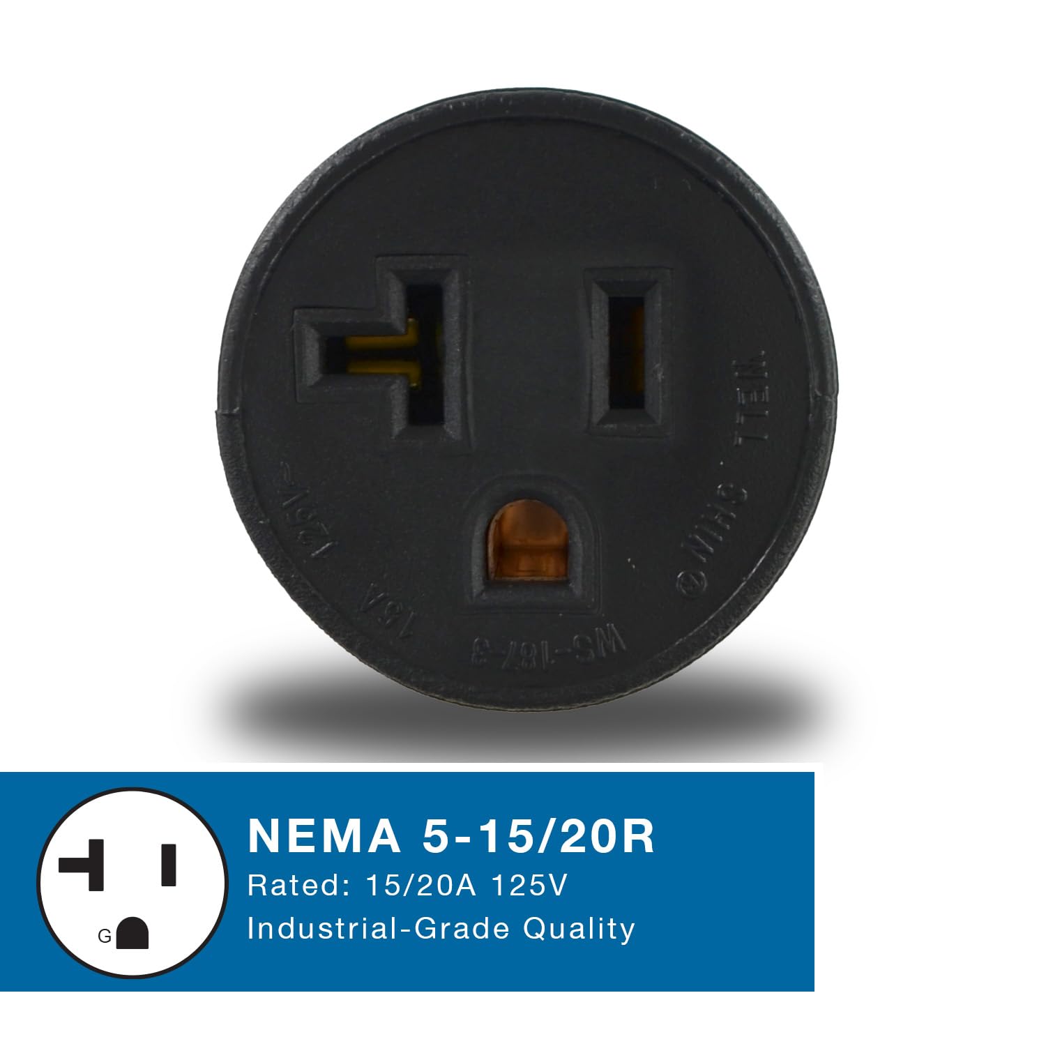 Conntek 3 30129(3 Pack) Nema 5 15P To Nema 5 15/20R Plug Adapter 15 Amp To 15/20 Amp