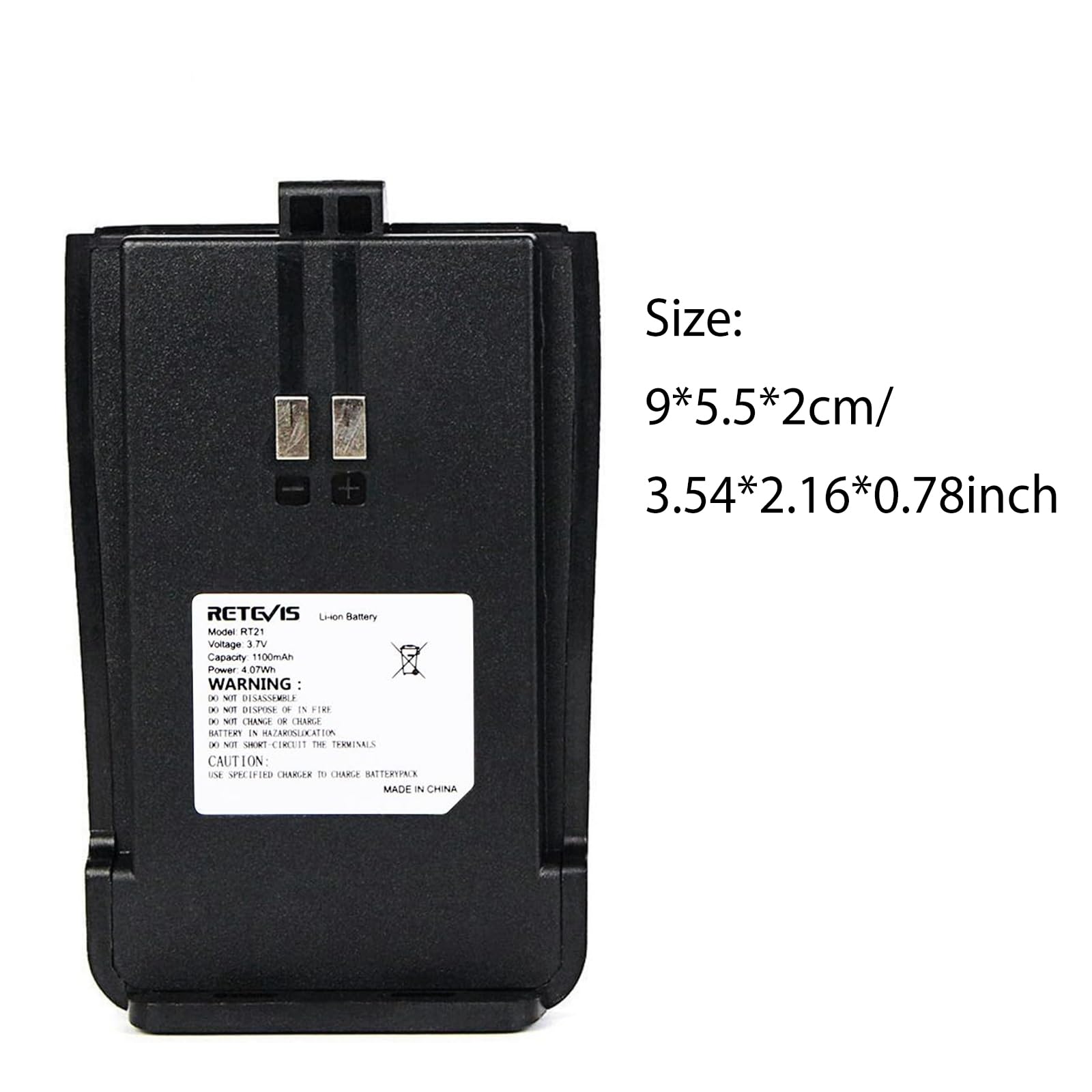 Retevis Rt21 Rt21V Original Walkie Talkies Battery,1100Mah Replacement Original Li Ion Battery,Compatible Rt21 Rt21V Two Way Radios(1 Pack)