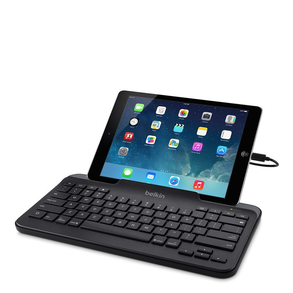 Belkin B2B130 Wired Tablet Keyboard With Stand And Lightning Connector For Ipad