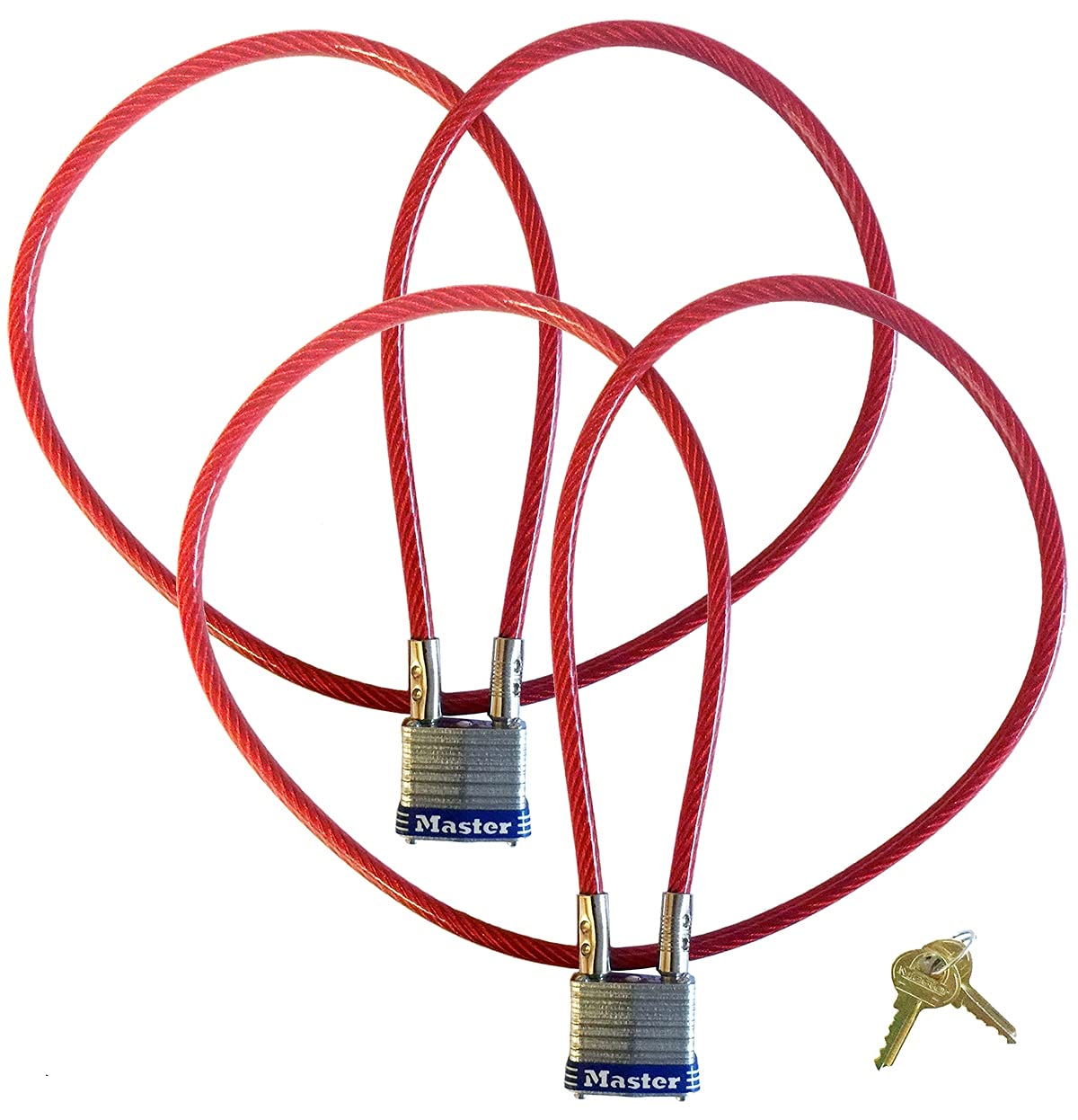 Motorcycle Helmet/Jacket, Multi Purpose 3 Ft. Cable Locks   Master Lock #719Ka   2 Keyed Alike