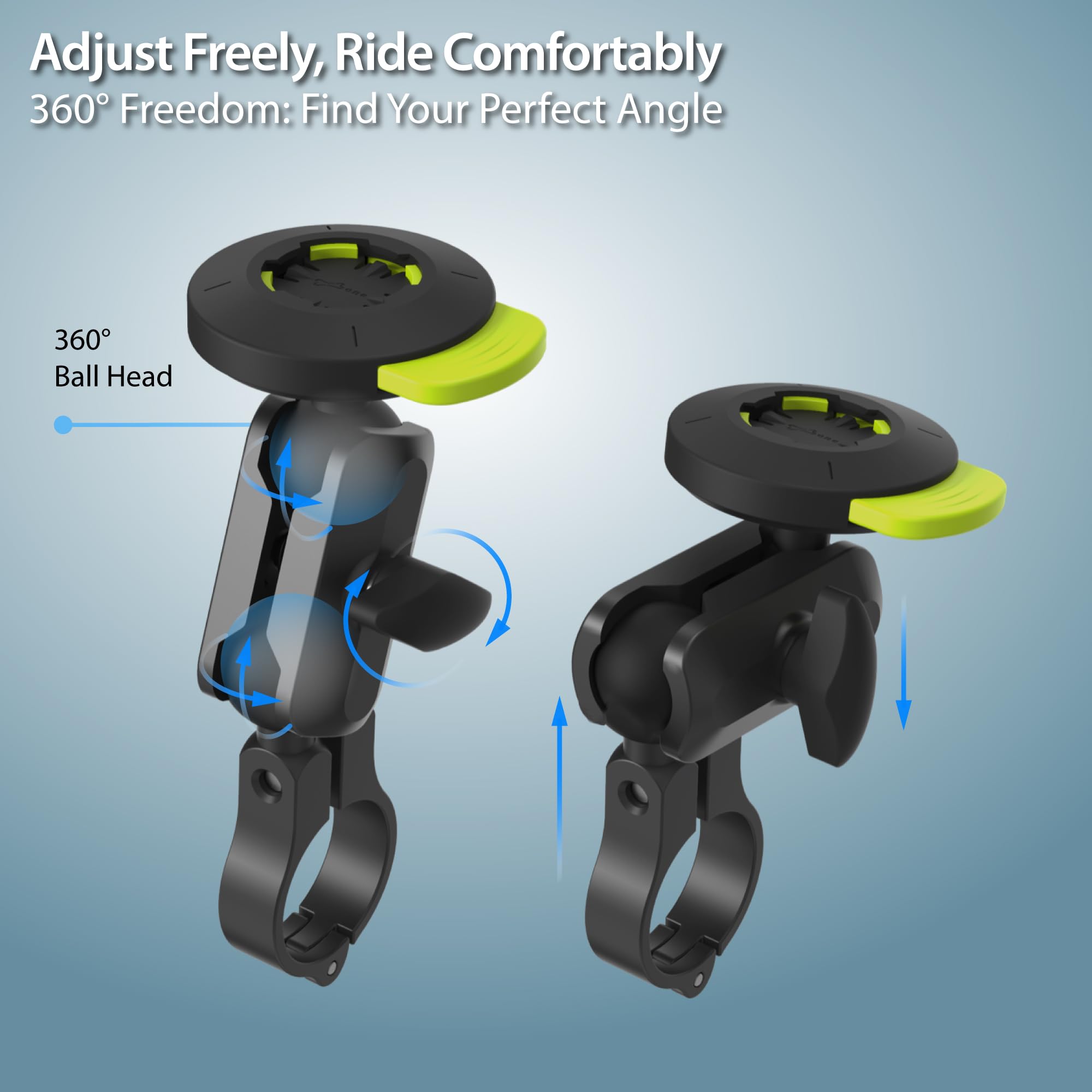 Bone Moto Tie Connect Kit 3 - Handlebar, Magnetic Motorcycle Phone Mount, Detachable & 360 Rotatable, Heavy Duty & Shock-Absorbi