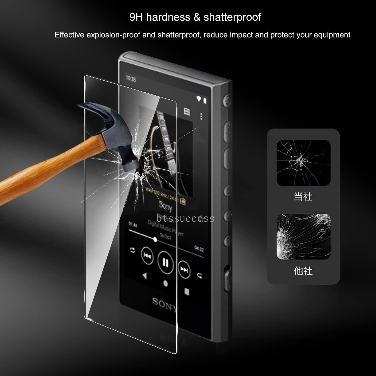 Audiopartner 9H Scratch Proof Premium Front Lcd Screen Protector Guard Tempered Glass Protective Film For Sony Walkman Nw A300 S