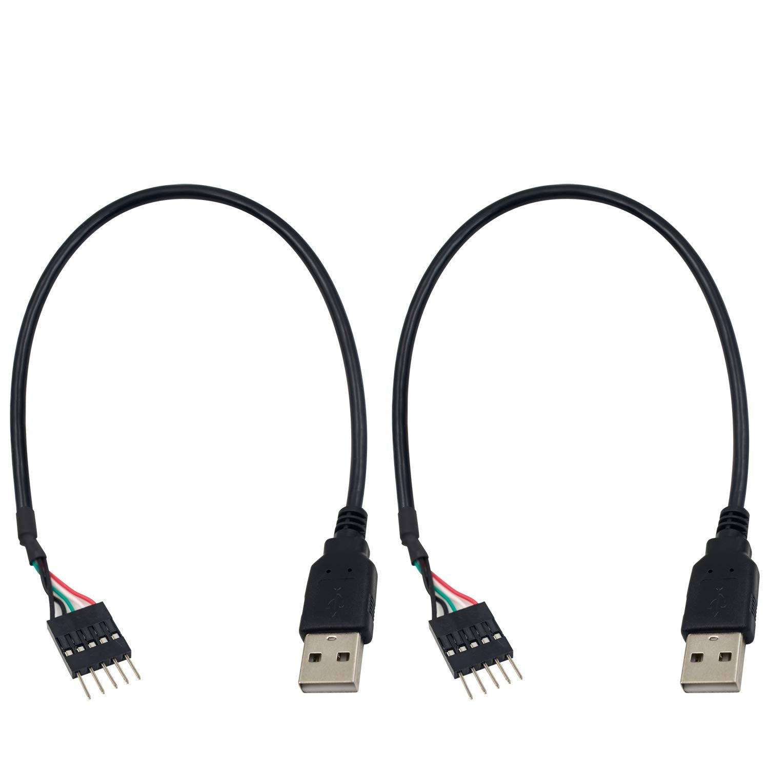 Duttek Usb To Usb Motherboard Header Cable, Usb 2.0 Type A Male To 5 Pin Male Header Dupont Cable Cord 30Cm/12In (2 Pack)