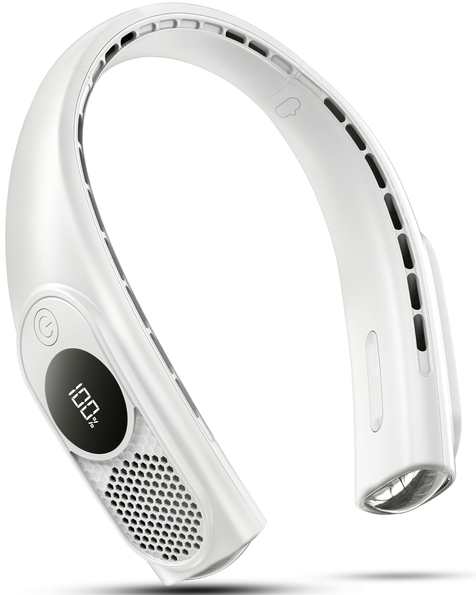 Portable Neck Fans that Blow Cold Air, Wearable Bladeless Neck Fan, Rechargeable 360Personal Fan Neck Cooler, 3-Speed, LED Displ