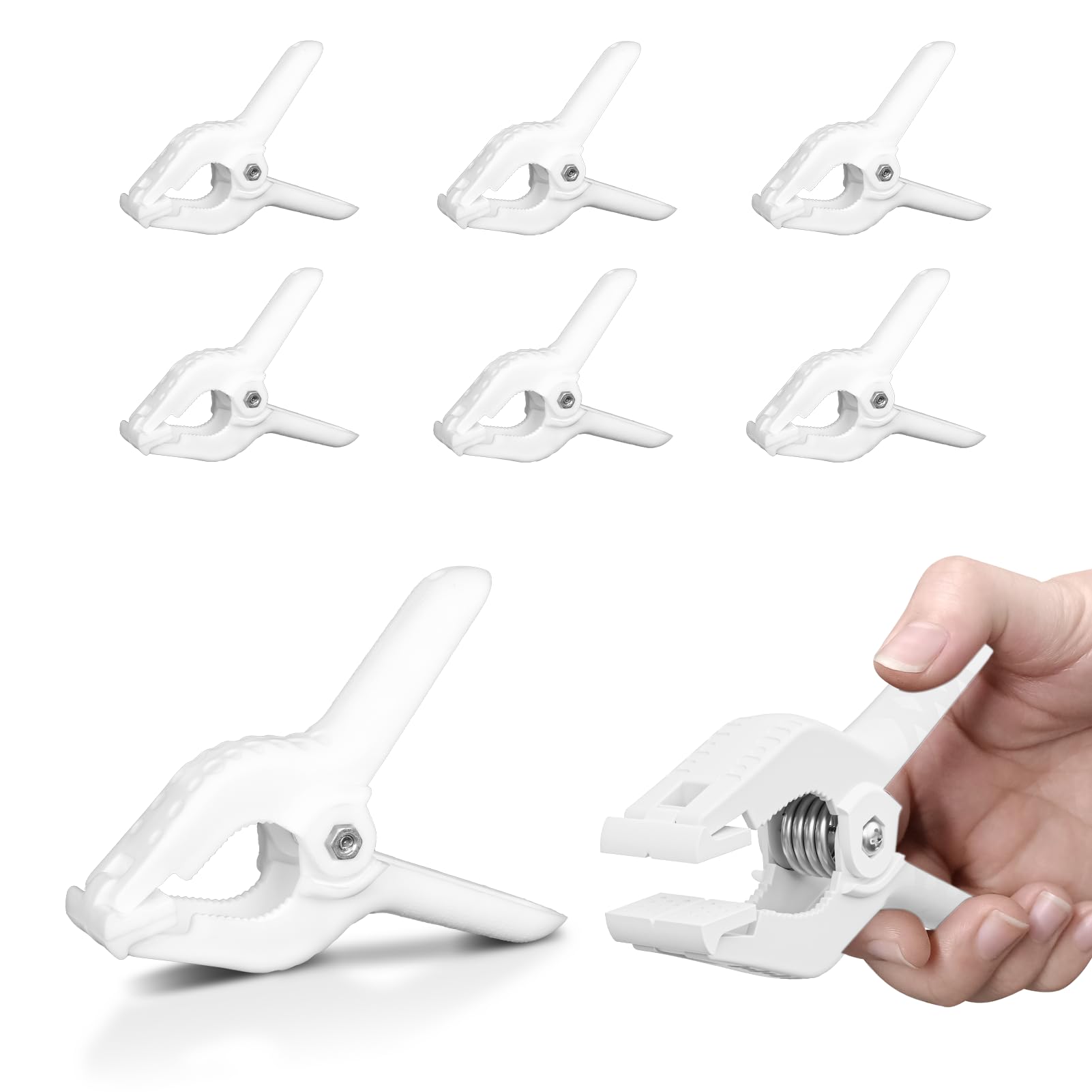 EMART 6 Pack Heavy Duty Spring Clamps, 4.5 inch Plastic Photo Booth Backdrop Clips Clamps for Backdrop Stand, Photography Studio