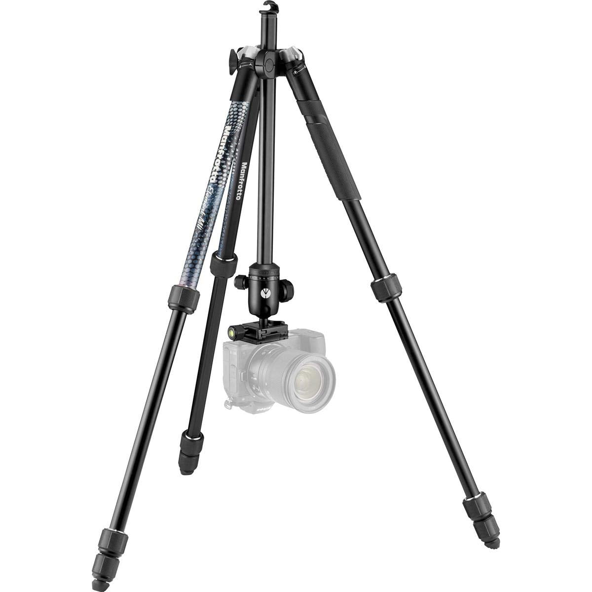Manfrotto Element Mii Mkelmii4Bk Bh, Lightweight Aluminium Travel Camera Tripod, With Carry Bag, Arca Compatible Ball Head, 4 Section Legs, Twist Locks, Load Up 8Kg, For Mirrorless, Dslr,Black