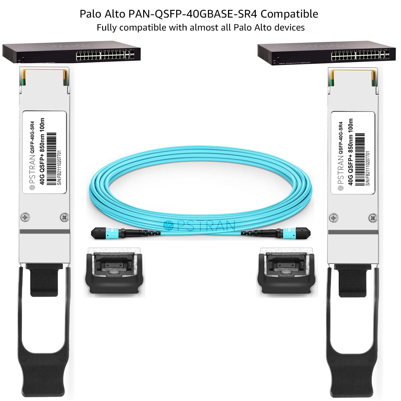 Opstran 40Gbase Sr4 Qsfp+ Optical Transceiver Module Compatible With Palo Alto Pan Qsfp 40Gbase Sr4 40G Qsfp+ Sr4 850Nm 100M Ddm