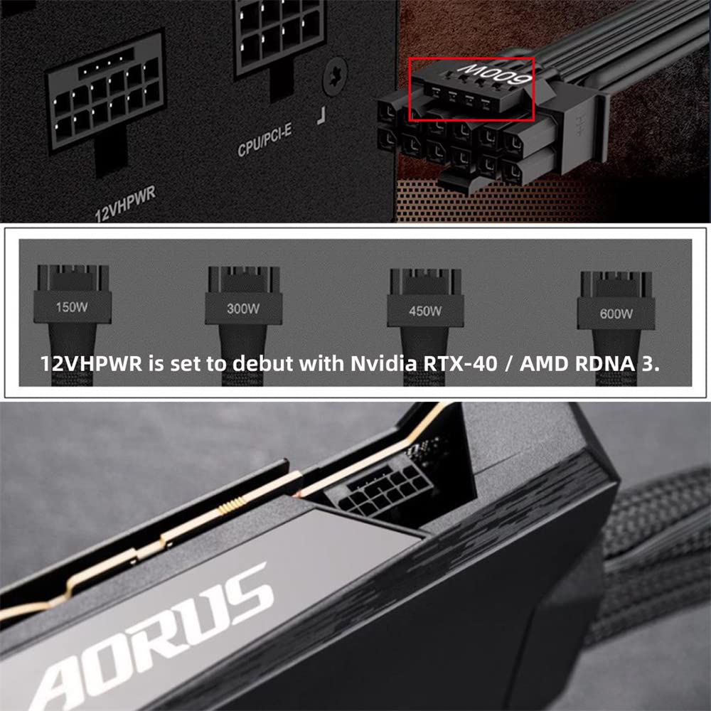 Nfhk 12Vhpwr Atx3.0 Pci E 5.0 Power Modular Cable To Dual Atx 8Pin For 3080 3090Ti Psu 16Pin 12+4P Graphics Card