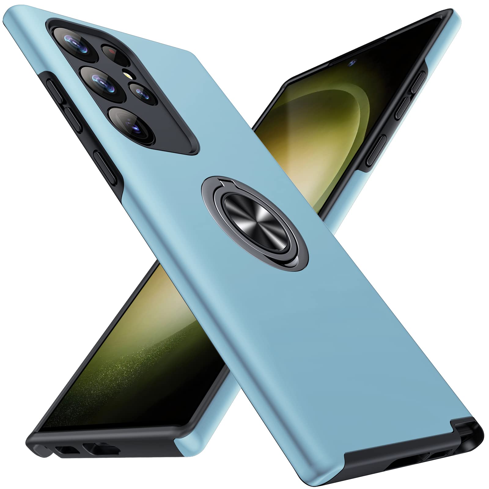 Jame For S23 Ultra Case, Slim Soft Bumper Case For Galaxy S23 Ultra, With Ring Holder Kickstand For Samsung S23 Ultra Case, Mili